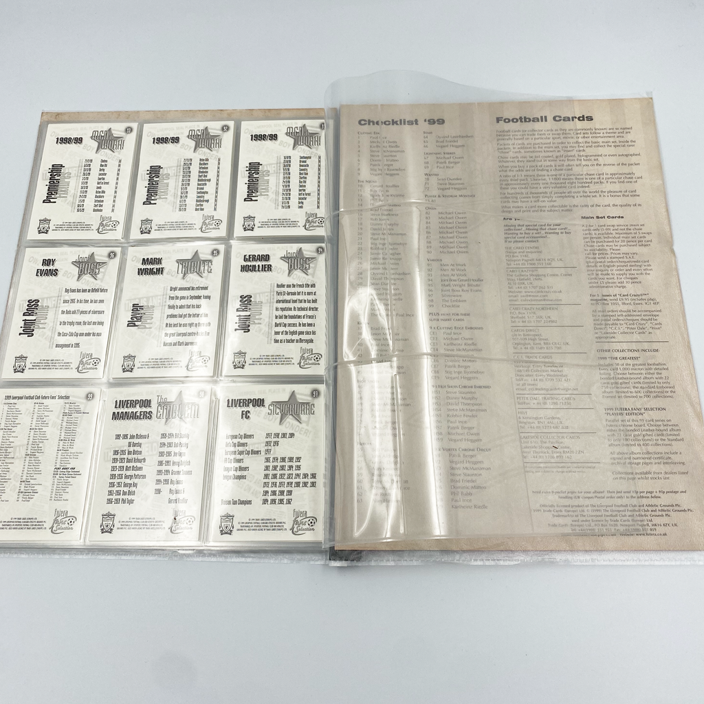 Liverpool 1999 Futera Fans' Selection Collector Card Album | Complete Set (Missing Special Editions)