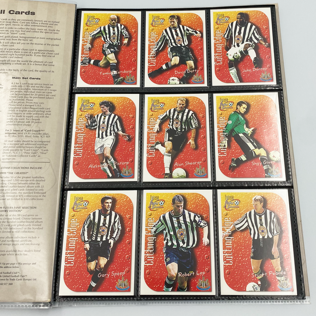 Newcastle United 1999 Futera Fans' Selection Collector Card Album | Complete Set (Missing Special Editions)