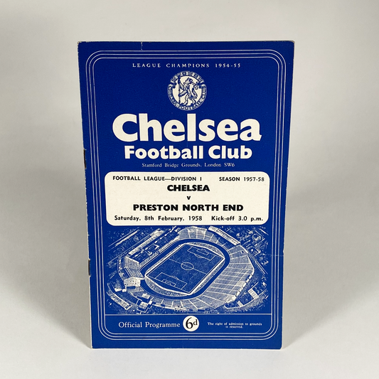 Chelsea vs Preston North End Programme (8 February, 1958)