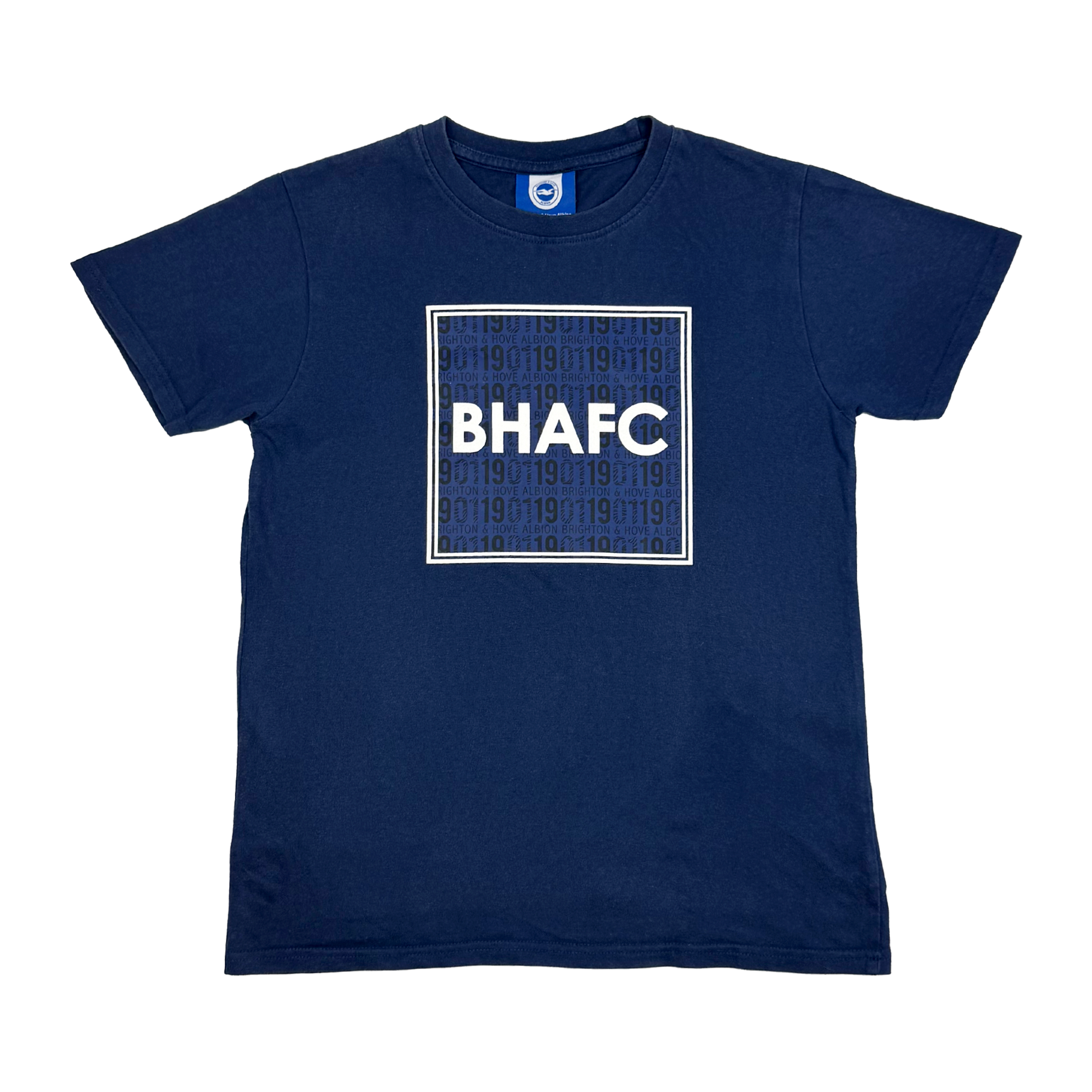 Brighton & Hove Albion Navy T-Shirt with BHAFC Graphic Print | 11-12 Years