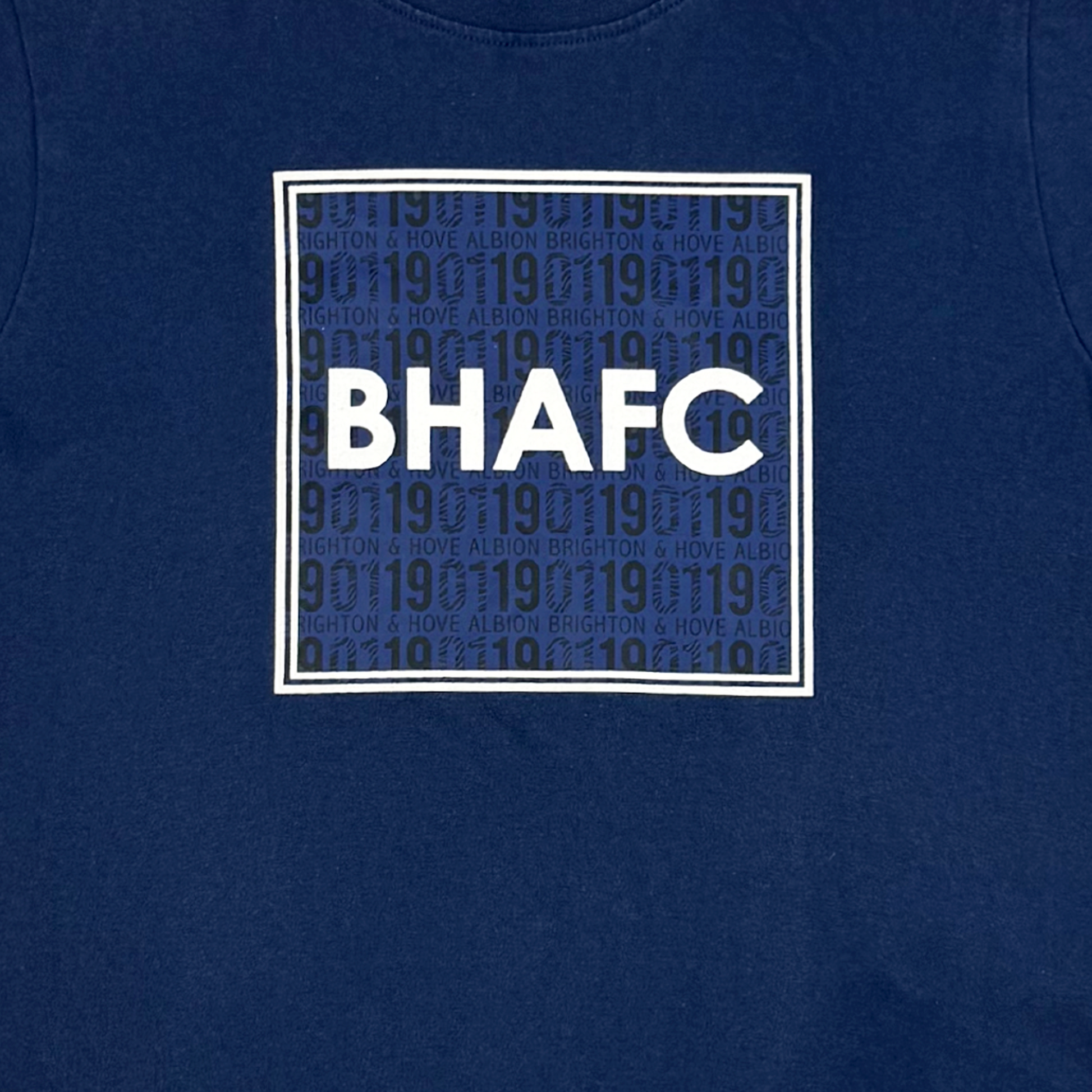 Brighton & Hove Albion Navy T-Shirt with BHAFC Graphic Print | 11-12 Years