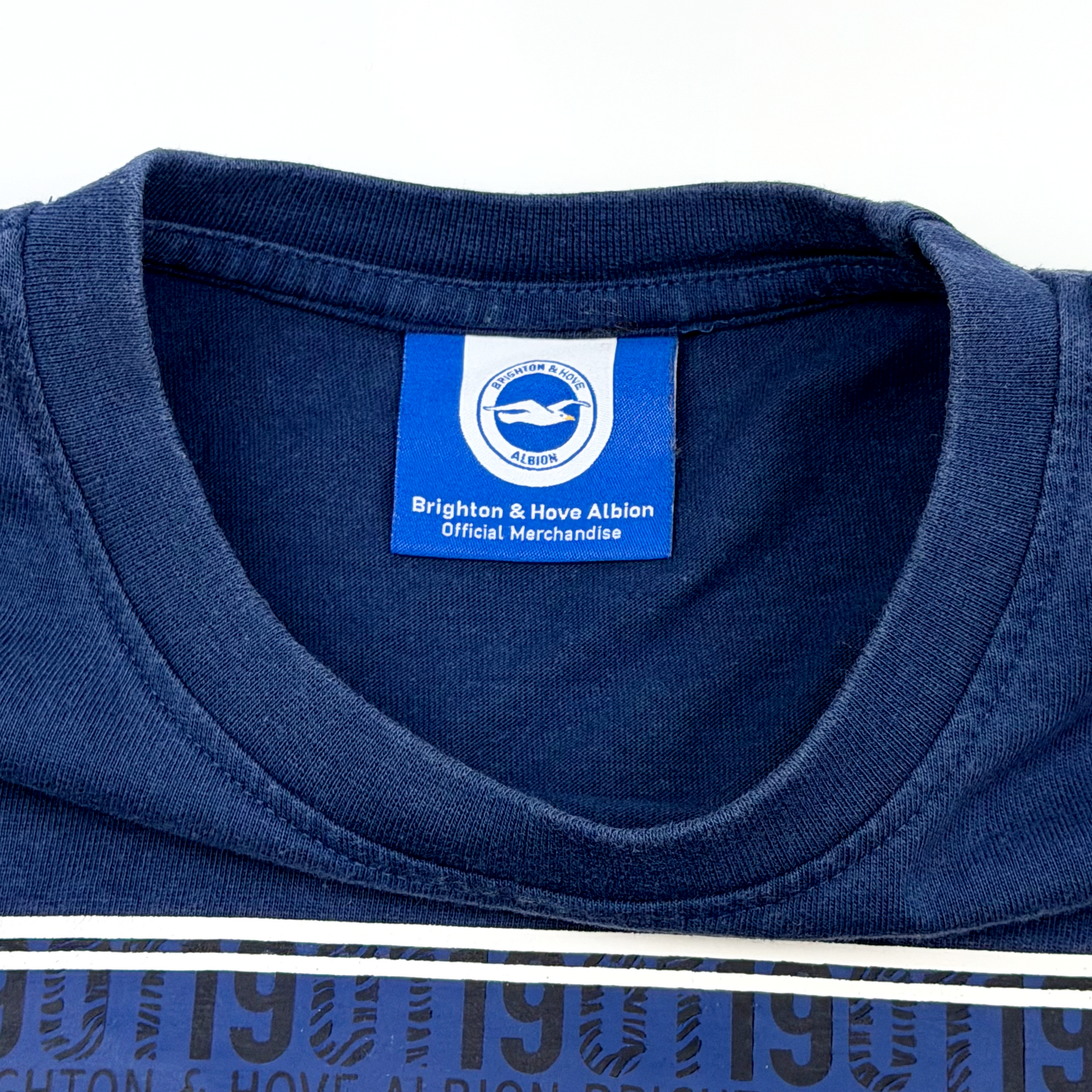 Brighton & Hove Albion Navy T-Shirt with BHAFC Graphic Print | 11-12 Years