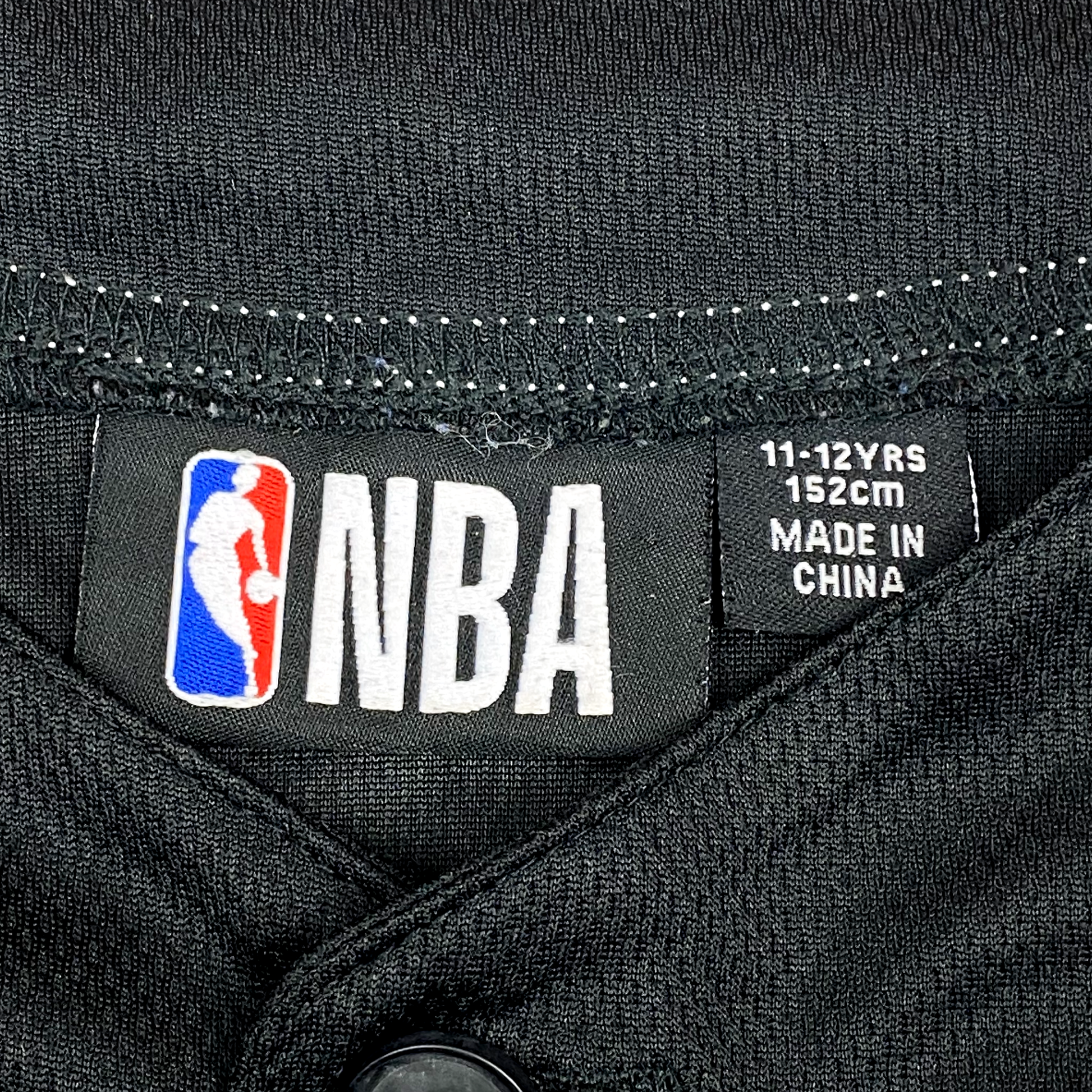 Los Angeles Lakers Black Button-Up Baseball Jersey | 11-12 Years