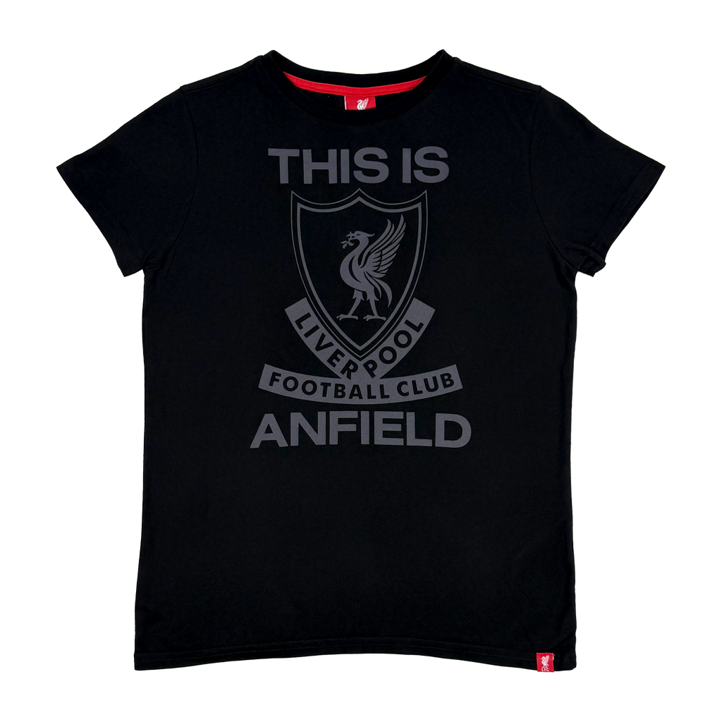 Liverpool Black ‘This is Anfield’ T-Shirt | 11-12 Years