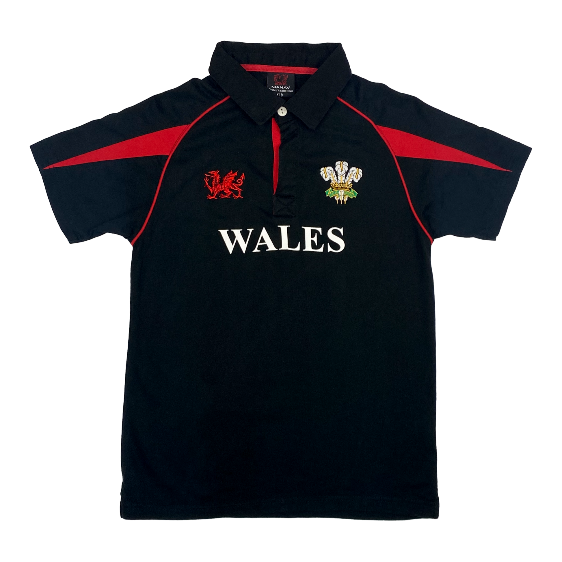 Wales Rugby Union Polo Shirt Black | 13-14 Years