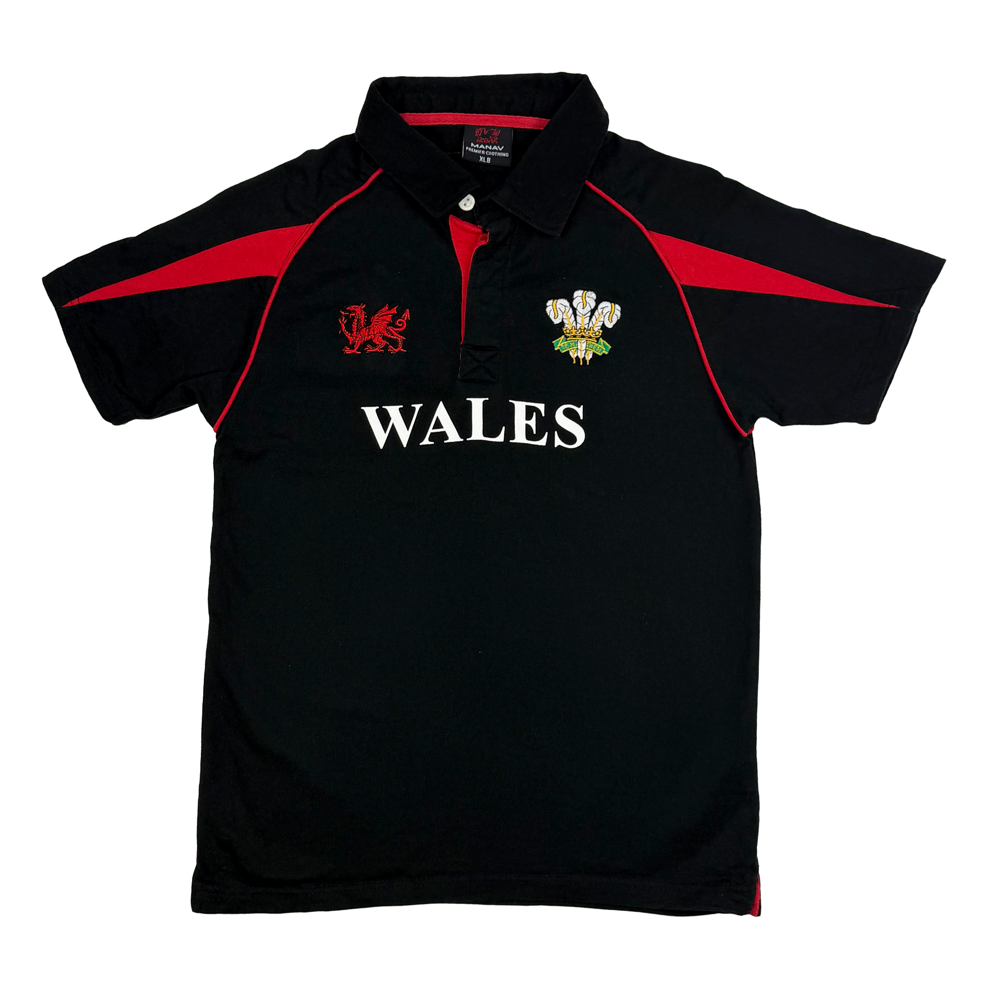 Wales Rugby Union Black Polo Shirt | 14-15 Years