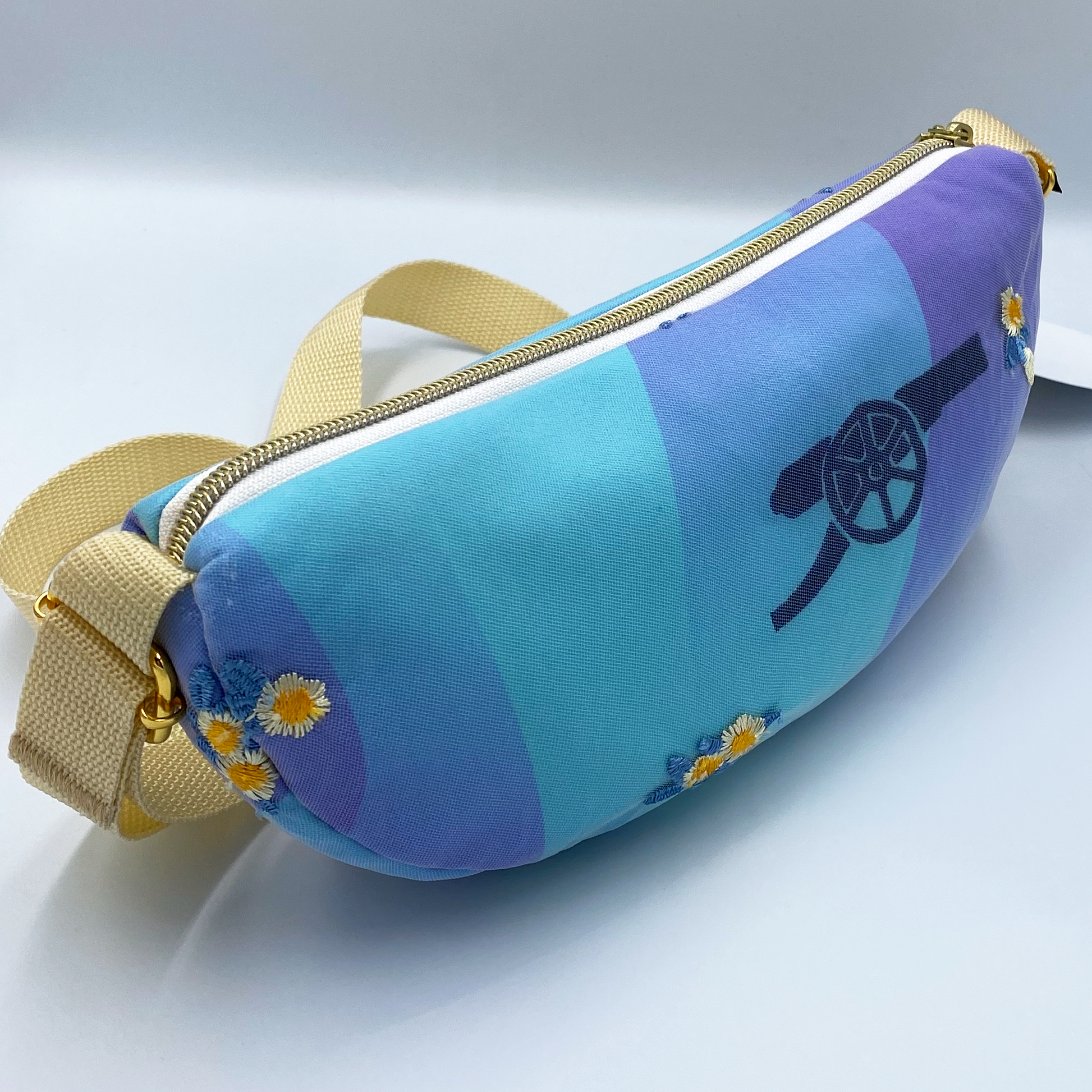 Arsenal Lilac Embroidered Crossbody Bag