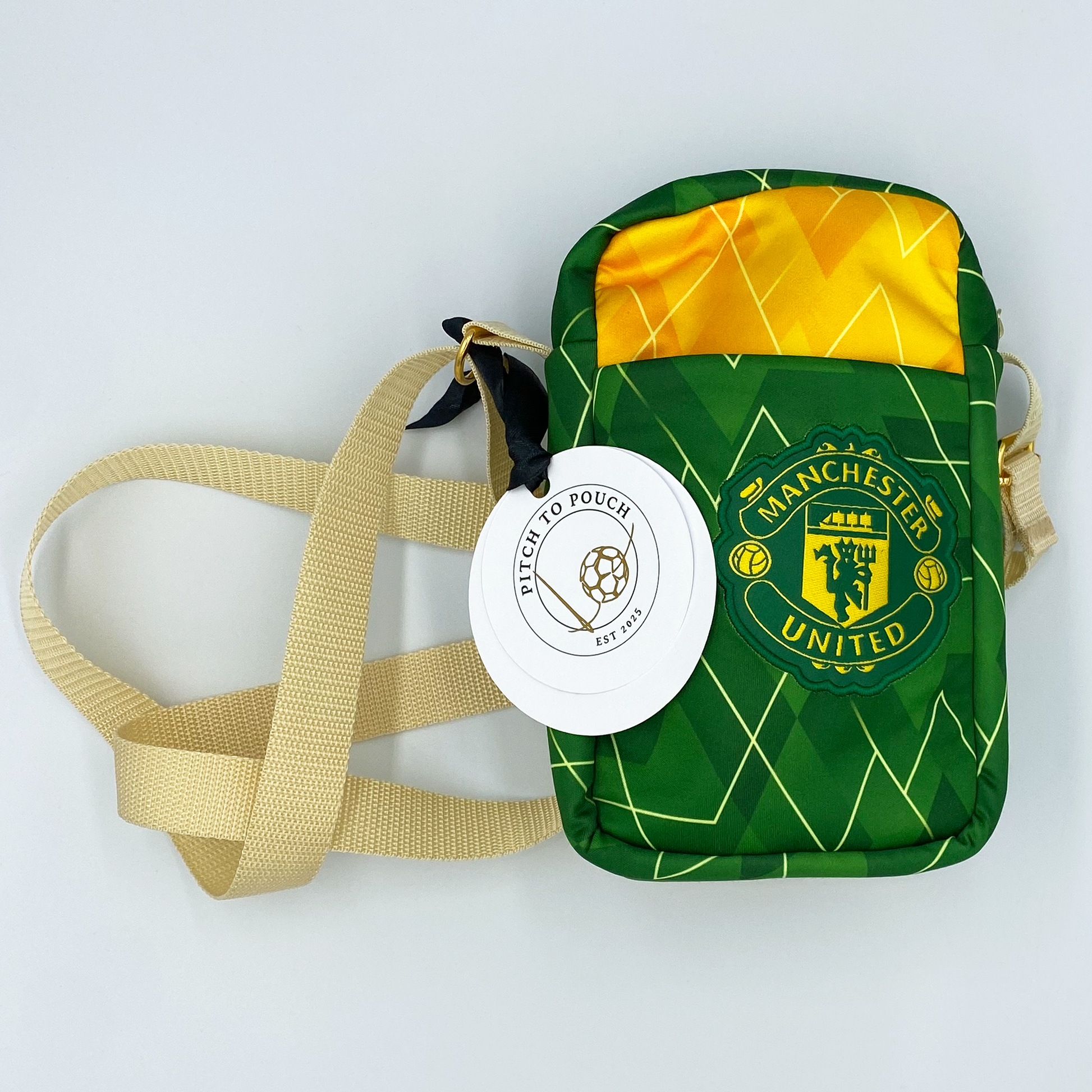 Manchester United Green and Gold Crossbody Bag
