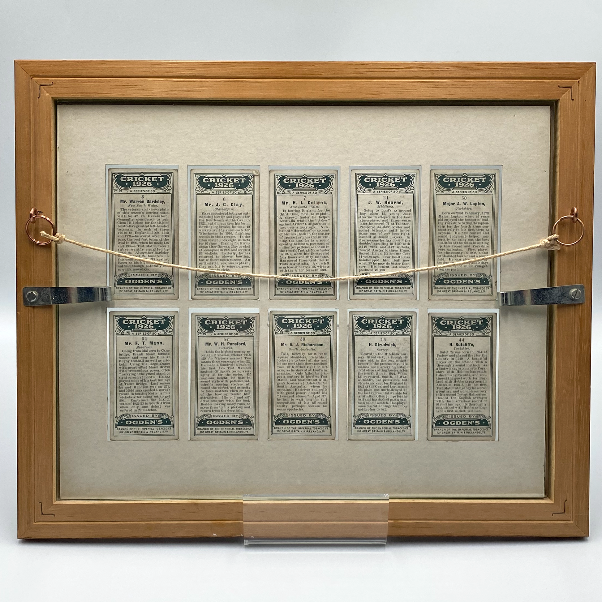 Ogden's Prominent Cricketers of 1926 Framed Cards