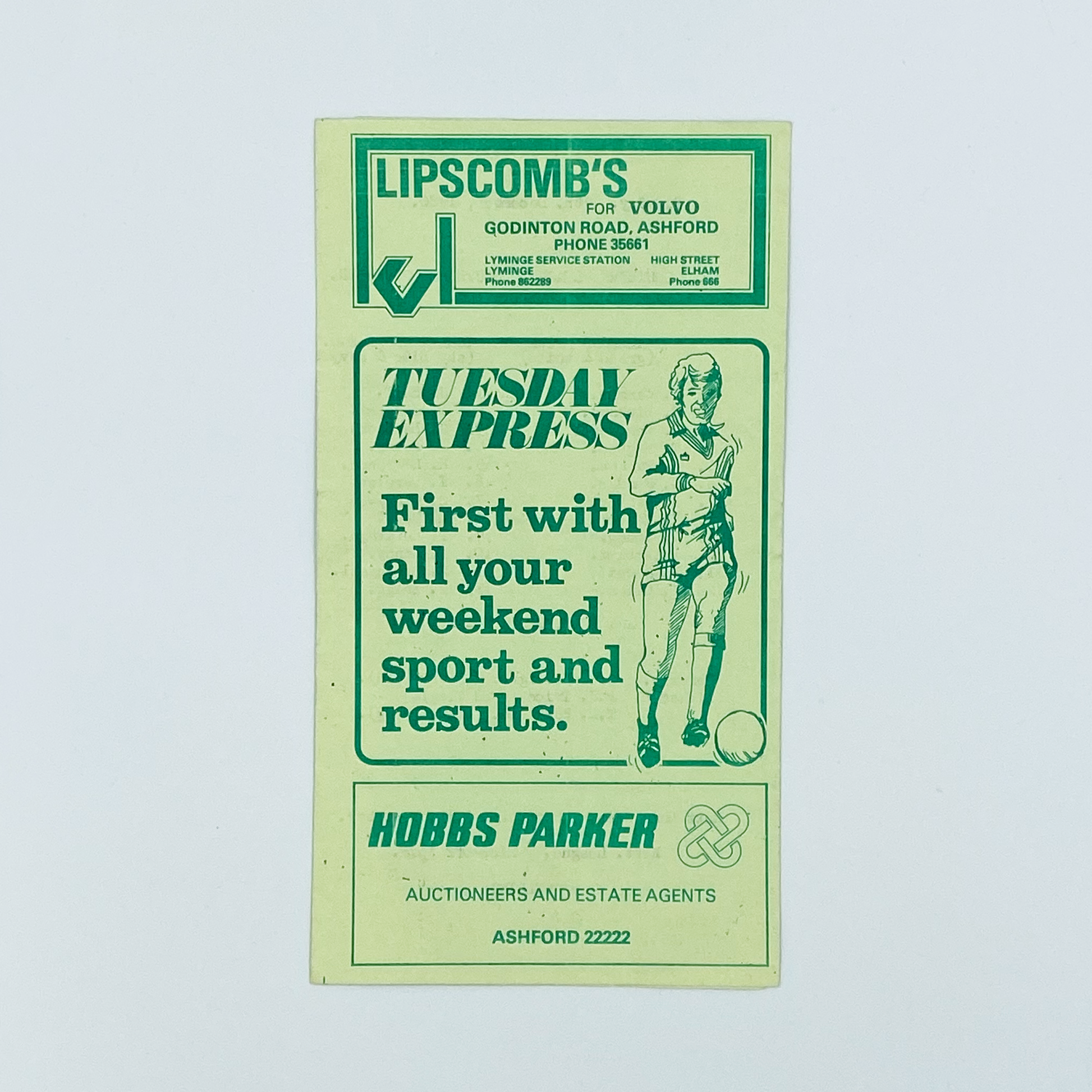 Ashford Town vs Tonbridge AFC Programme (9 December, 1980)