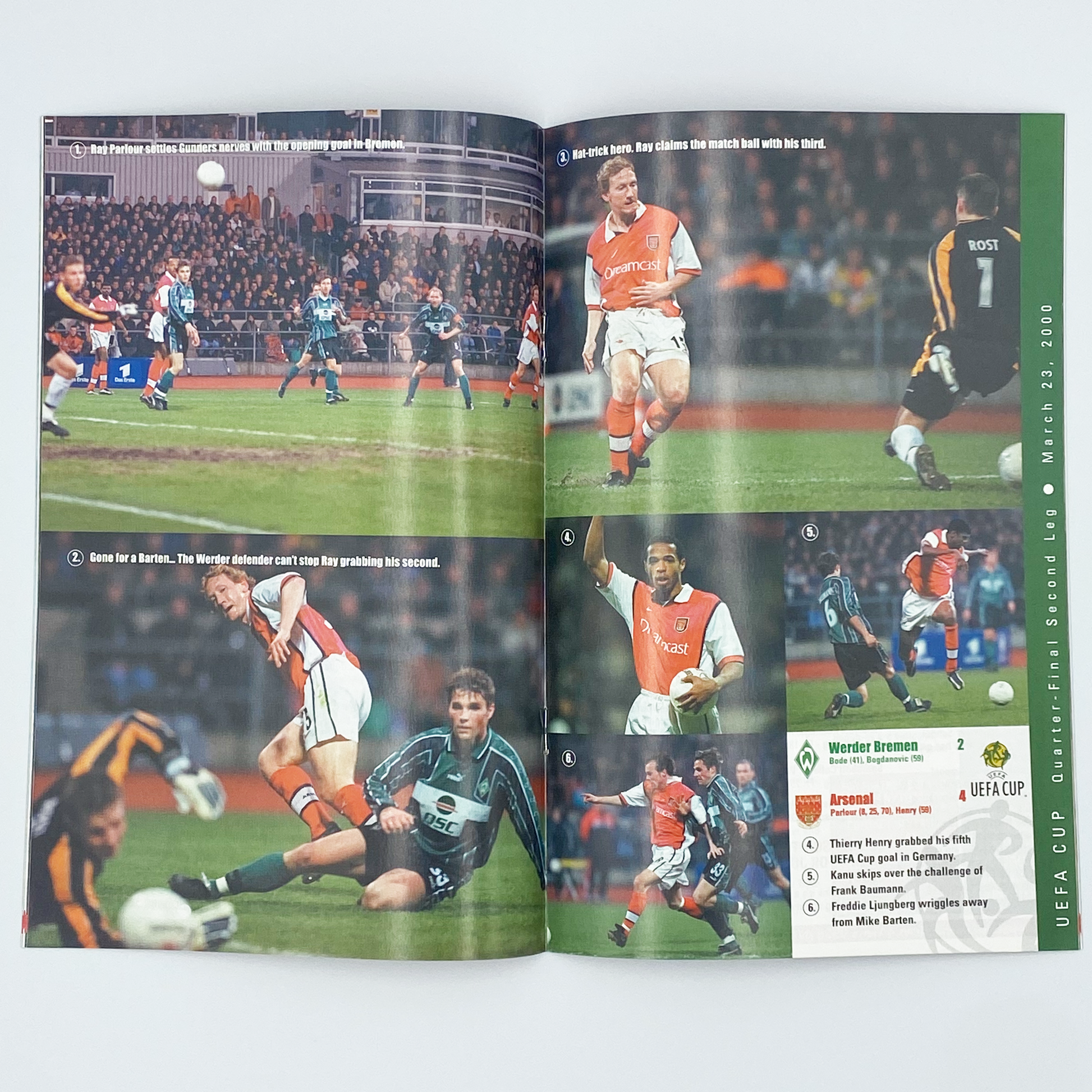 Arsenal vs RC Lens UEFA Cup Semi-Final 1st Leg Programme (6 April, 2000)