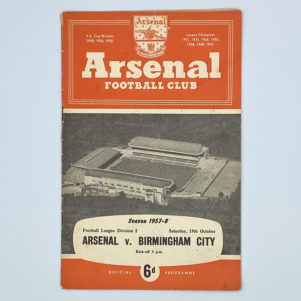Arsenal vs Birmingham City Programme (19 October, 1957)