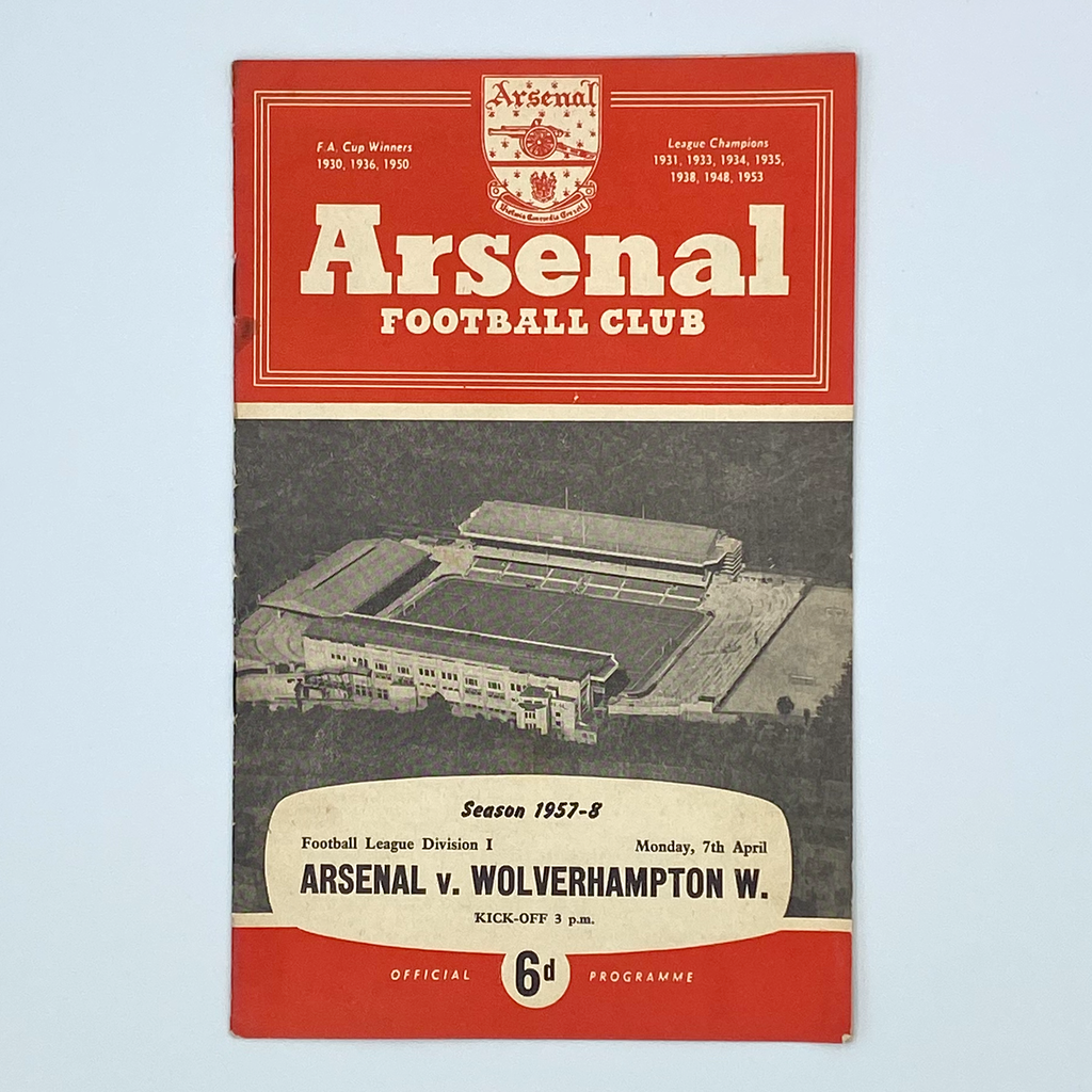 Arsenal vs Wolverhampton Wanderers Programme (7 April, 1958)