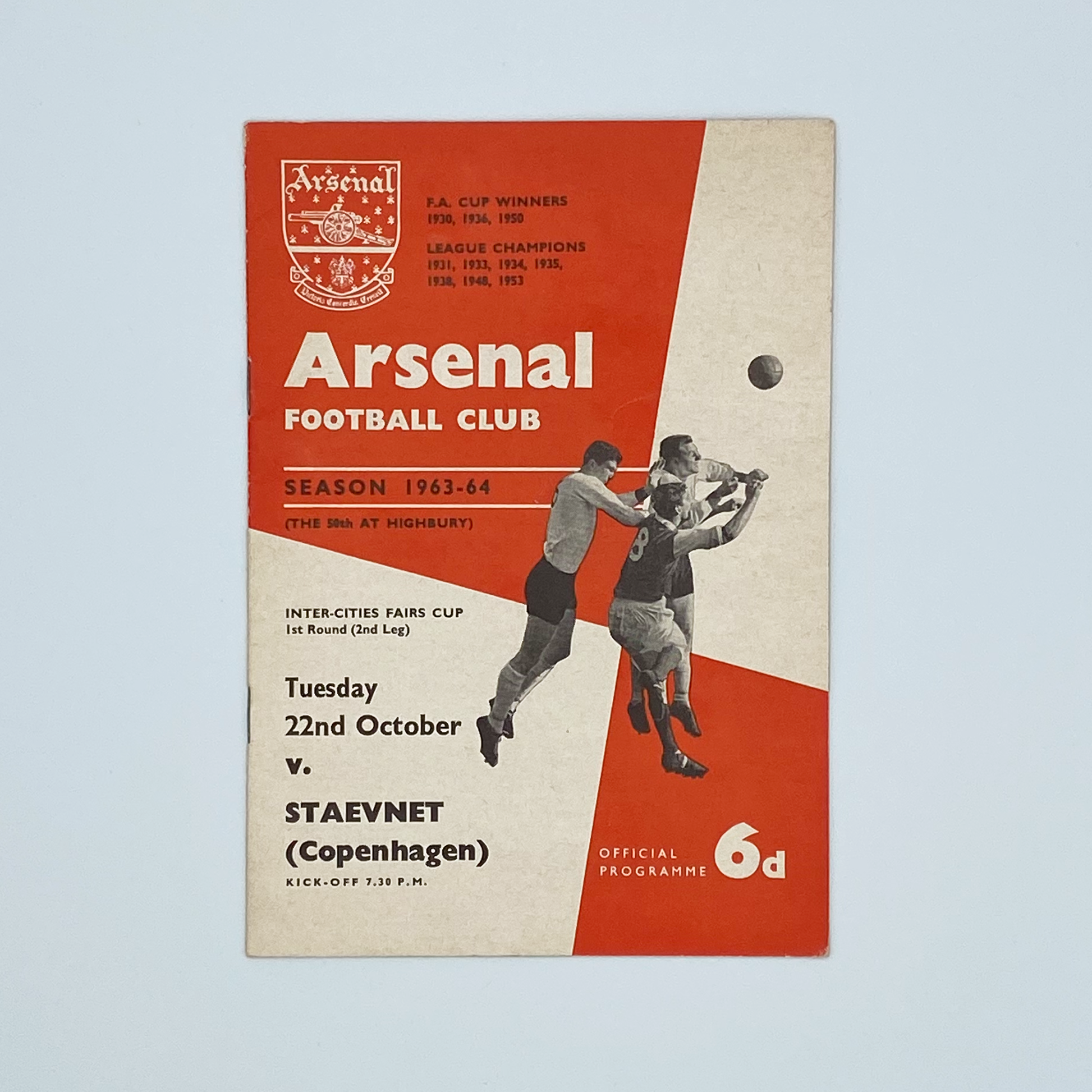 Arsenal vs Staevnet Programme (22 October, 1963)