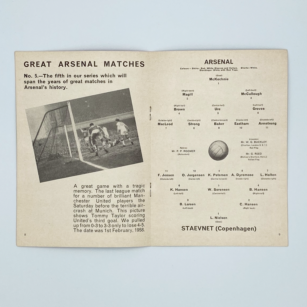 Arsenal vs Staevnet Programme (22 October, 1963)