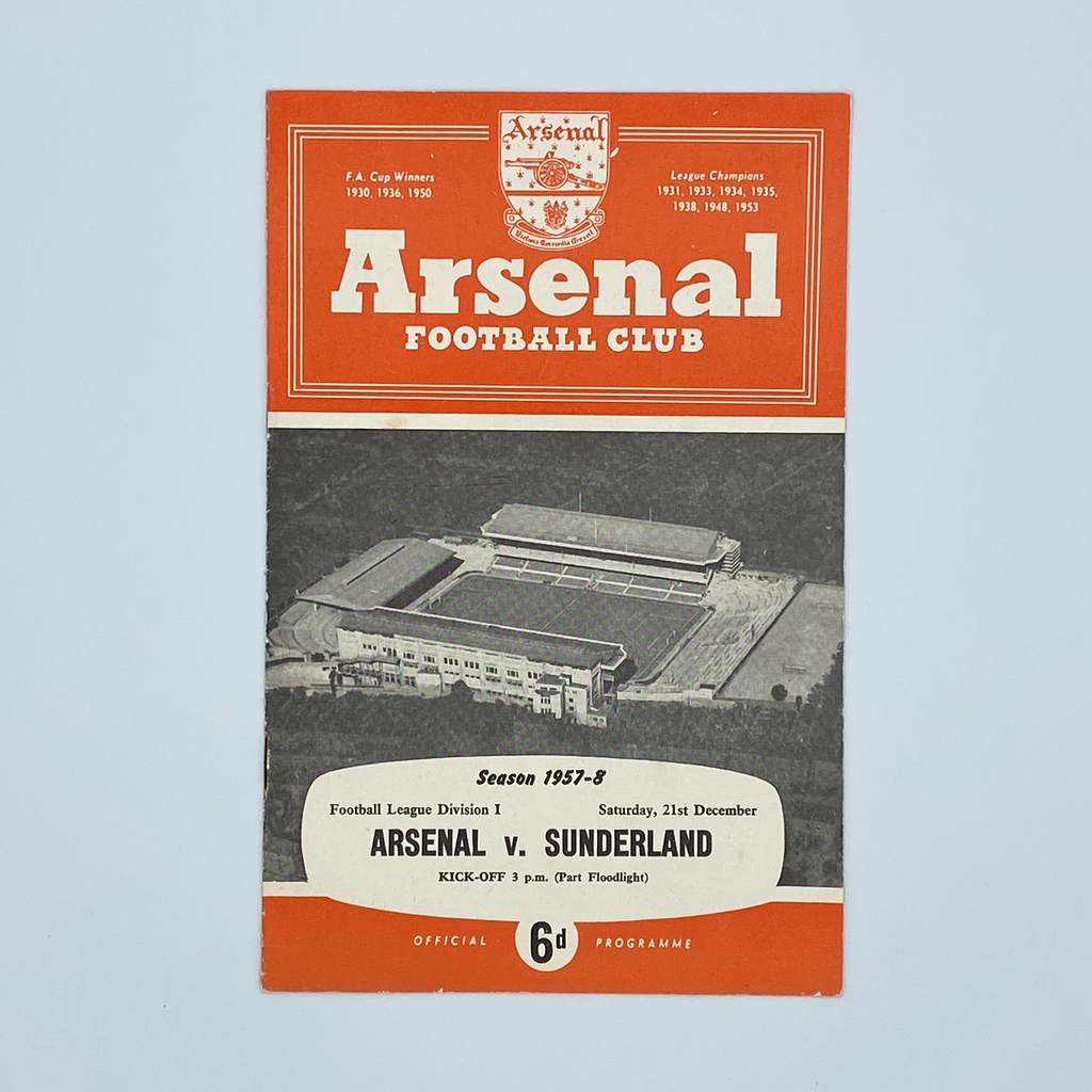 Arsenal vs Sunderland Programme (21 December, 1957)