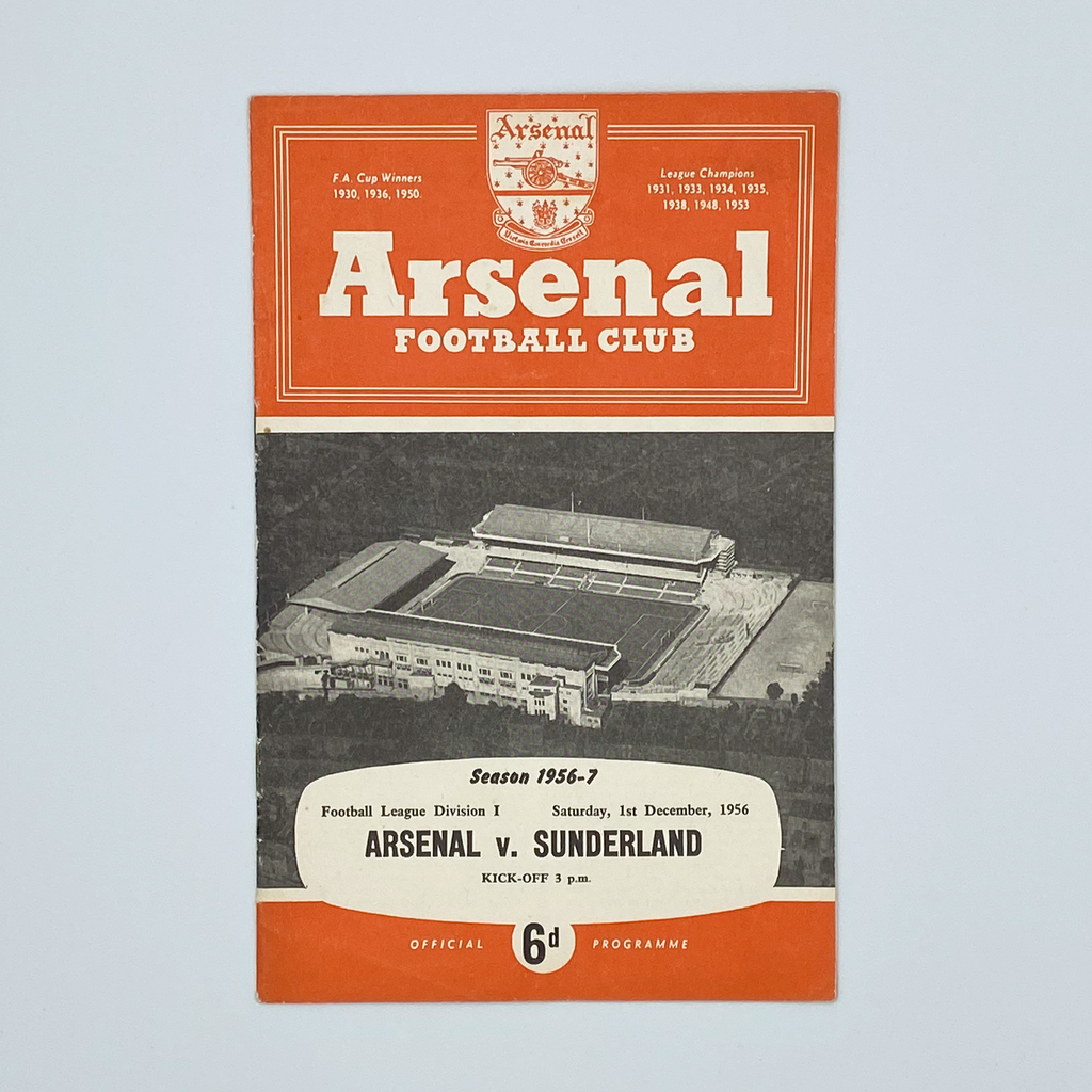 Arsenal vs Sunderland Programme (1 December, 1956)