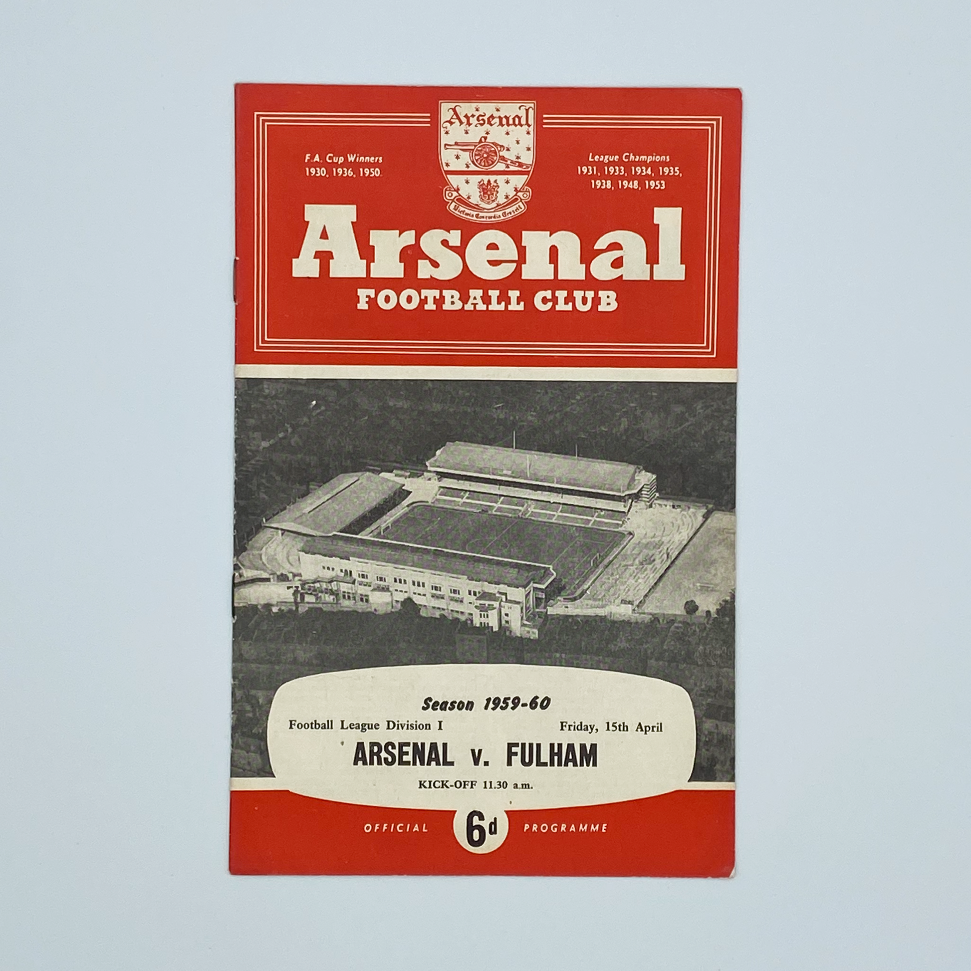Arsenal vs Fulham Programme (15 April, 1960)