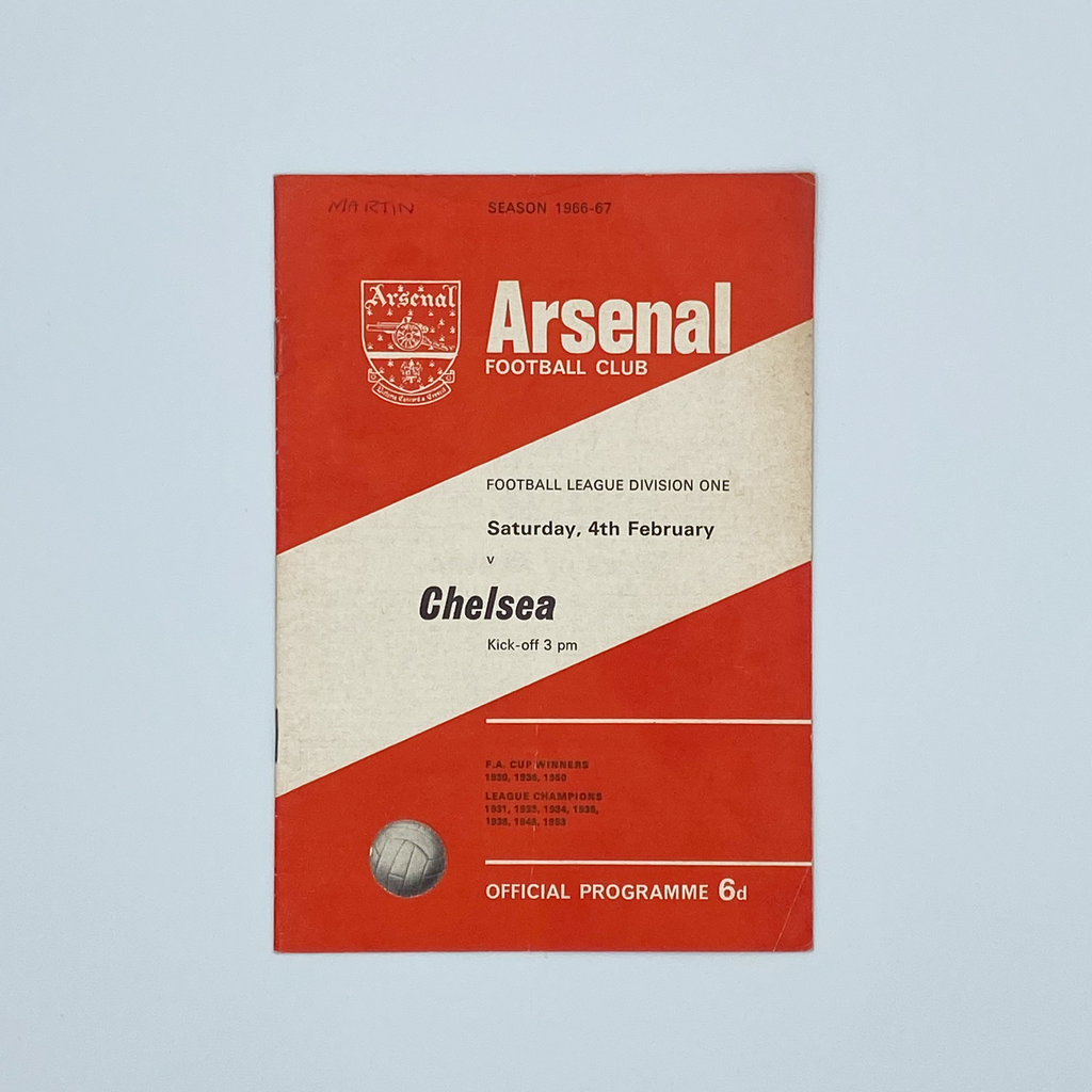 Arsenal vs Chelsea Programme (4 February, 1967)