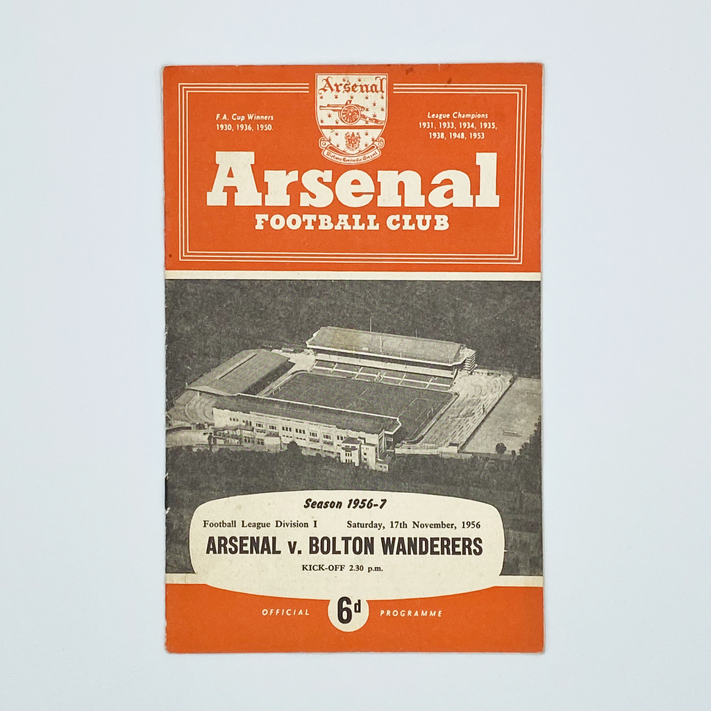 Arsenal vs Bolton Wanderers Programme (17 November, 1956)