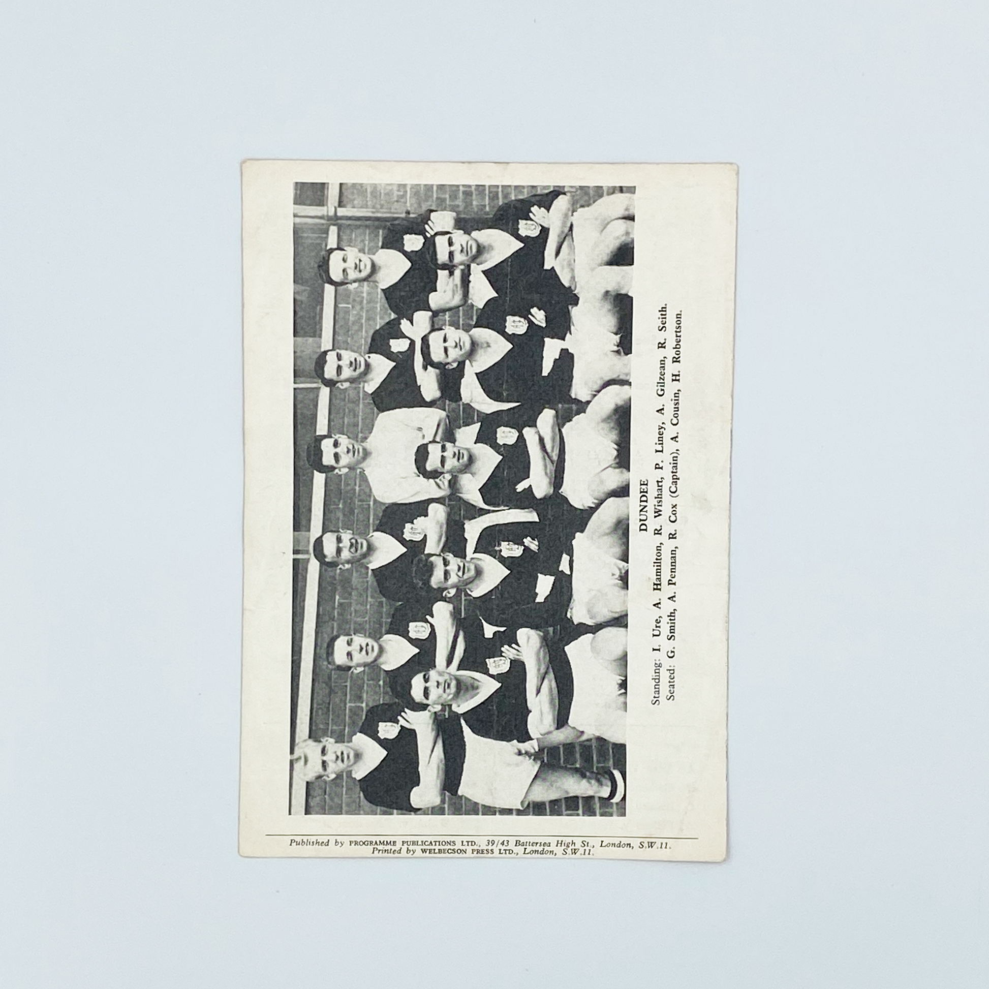 Arsenal vs Dundee Programme (17 February, 1962)