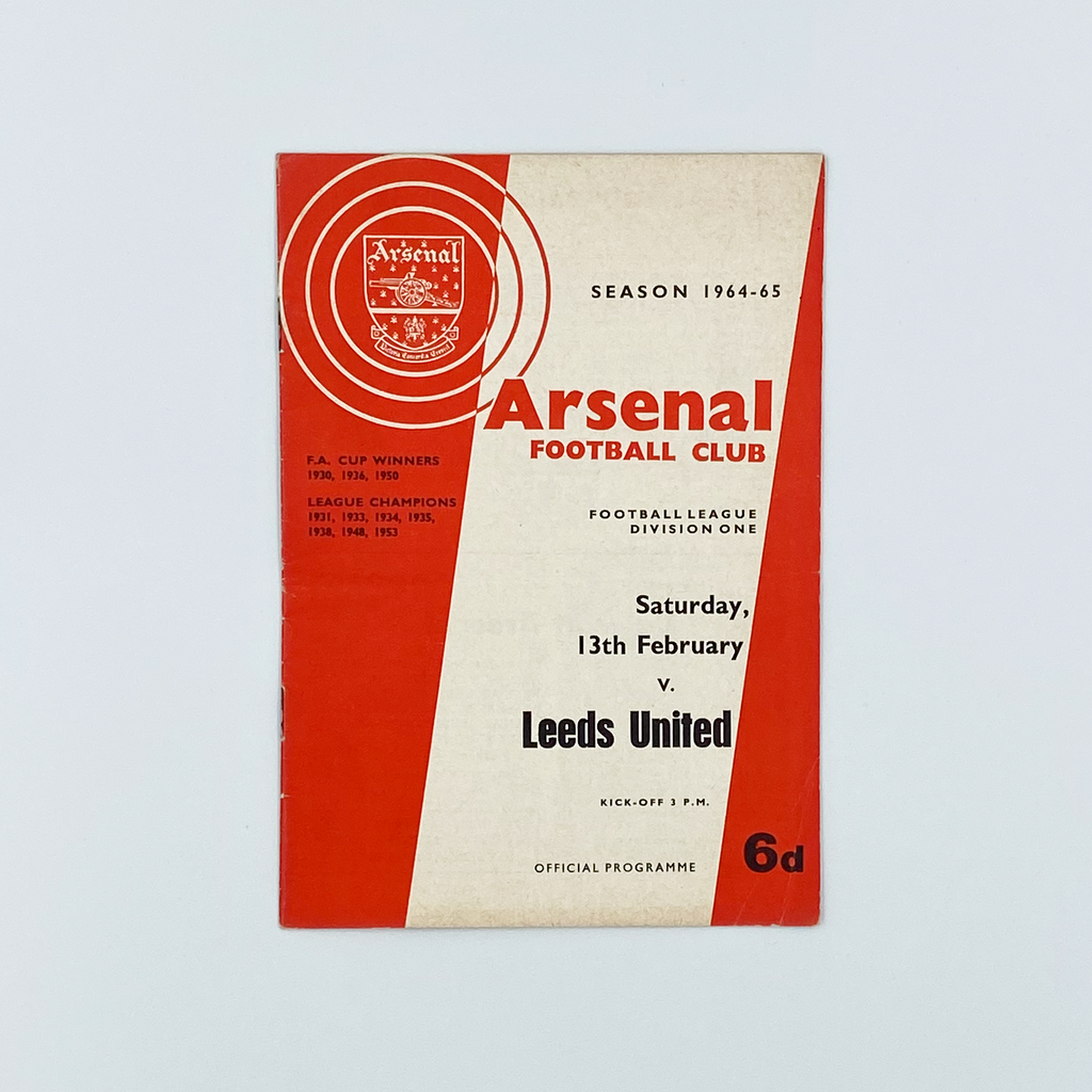 Arsenal vs Leeds United Programme (13 February, 1965)