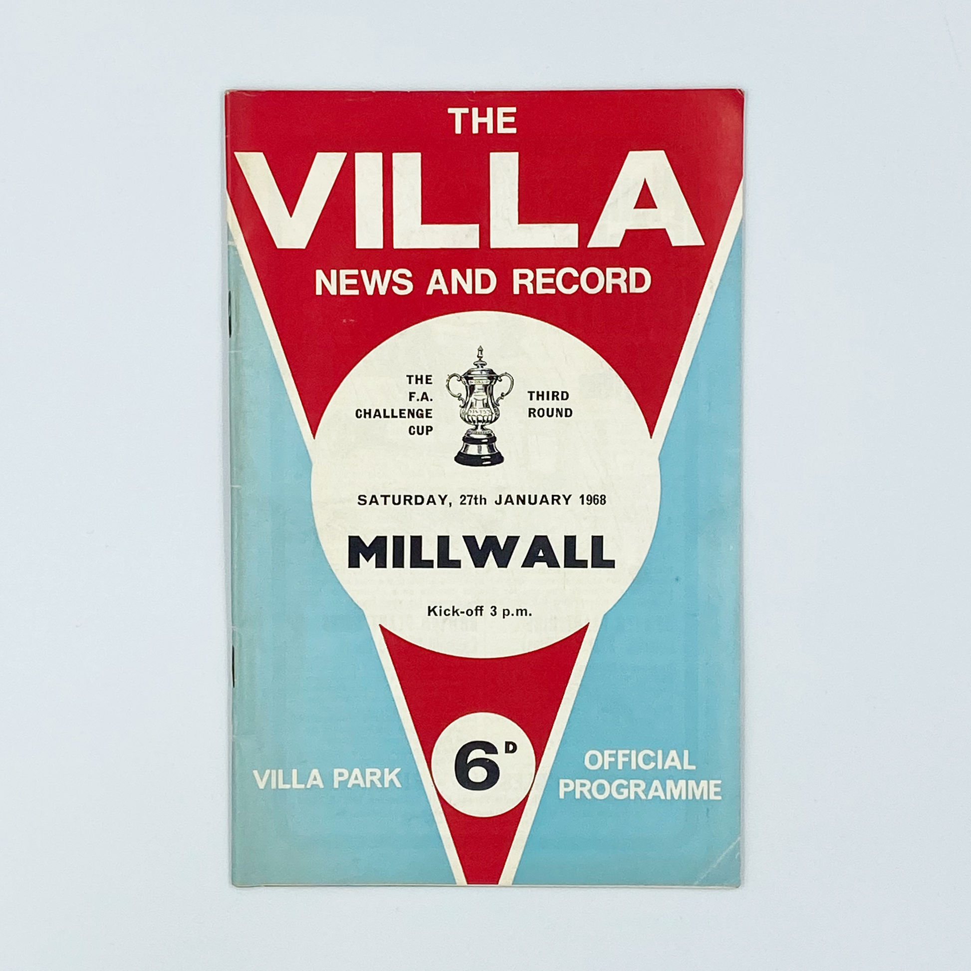Aston Villa vs Millwall Programme (27 January, 1968)