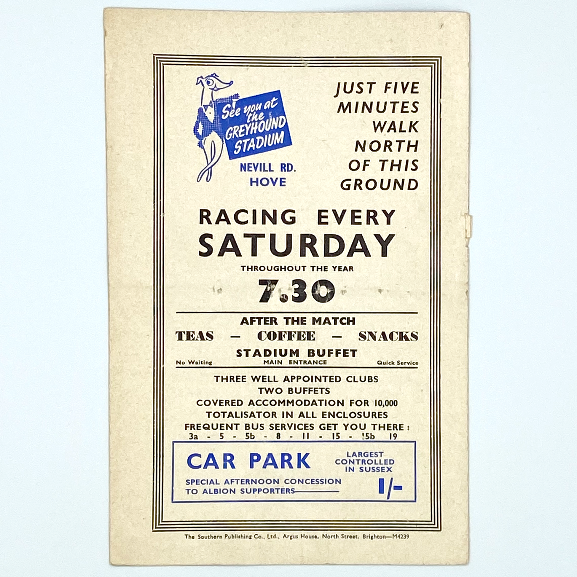 Brighton & Hove Albion vs Derby County Programme (17 December, 1960)