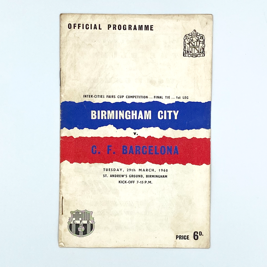 Birmingham City vs FC Barcelona Programme (29 March, 1960)