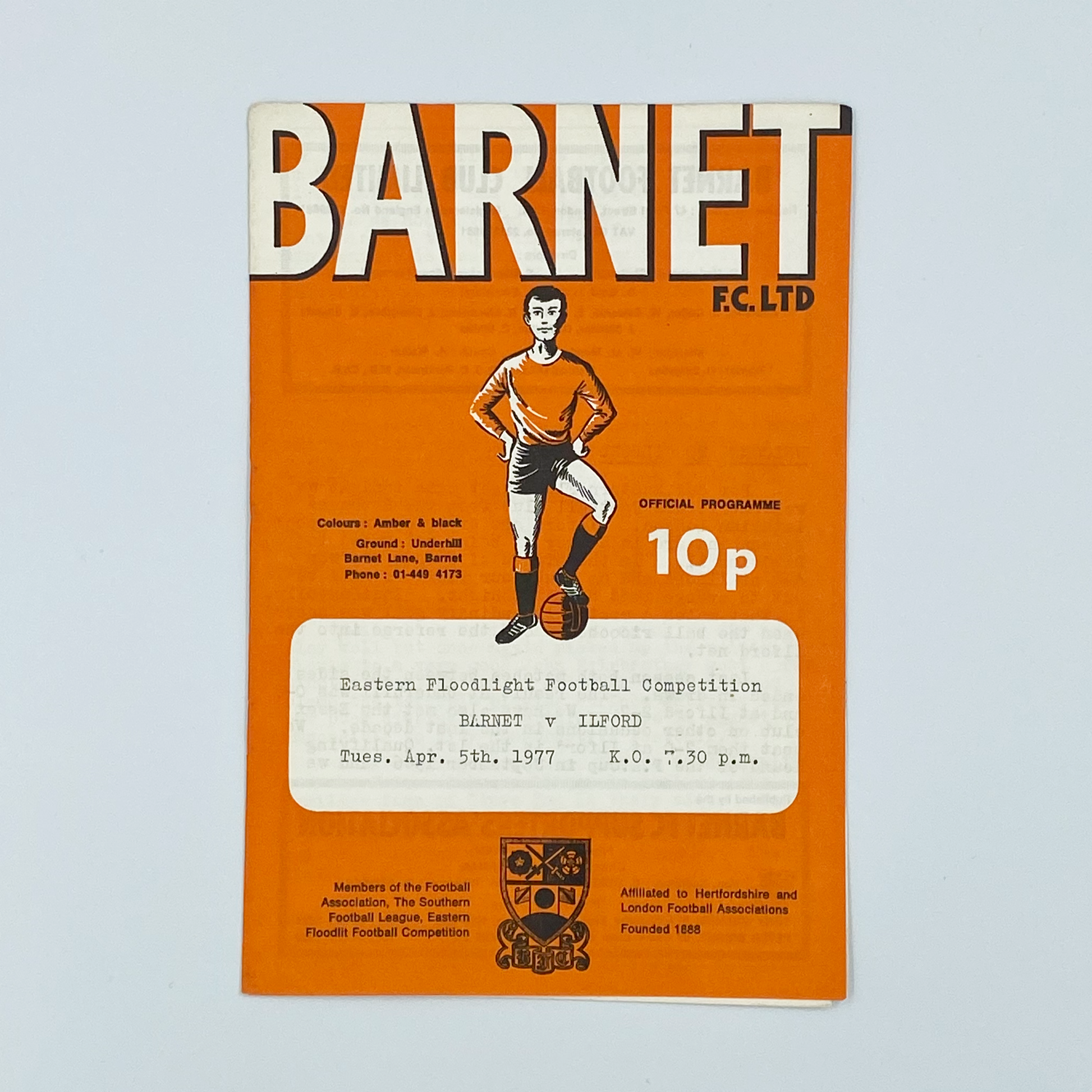 Barnet vs Ilford Programme (5 April, 1977)