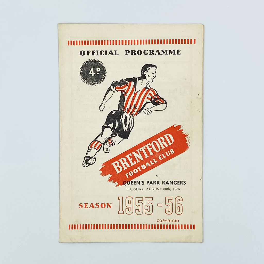 Brentford vs Queens Park Rangers Programme (30 August, 1955)