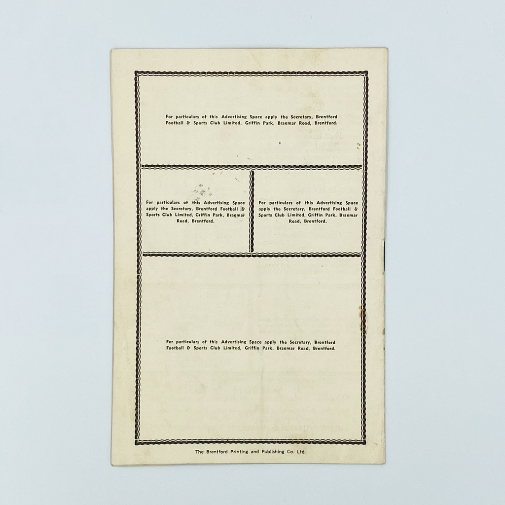 Brentford vs Queens Park Rangers Programme (30 August, 1955)