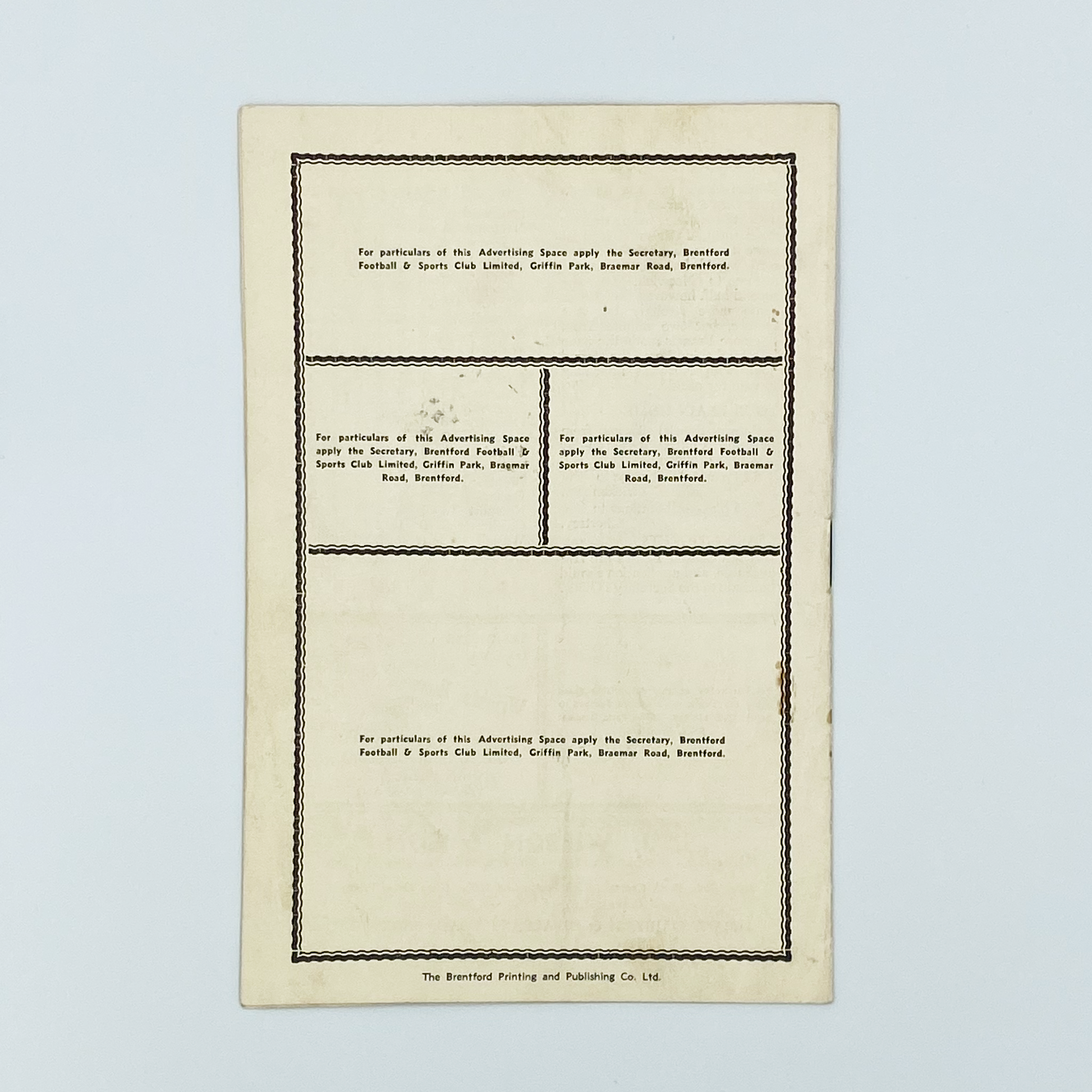 Brentford vs Queens Park Rangers Programme (30 August, 1955)