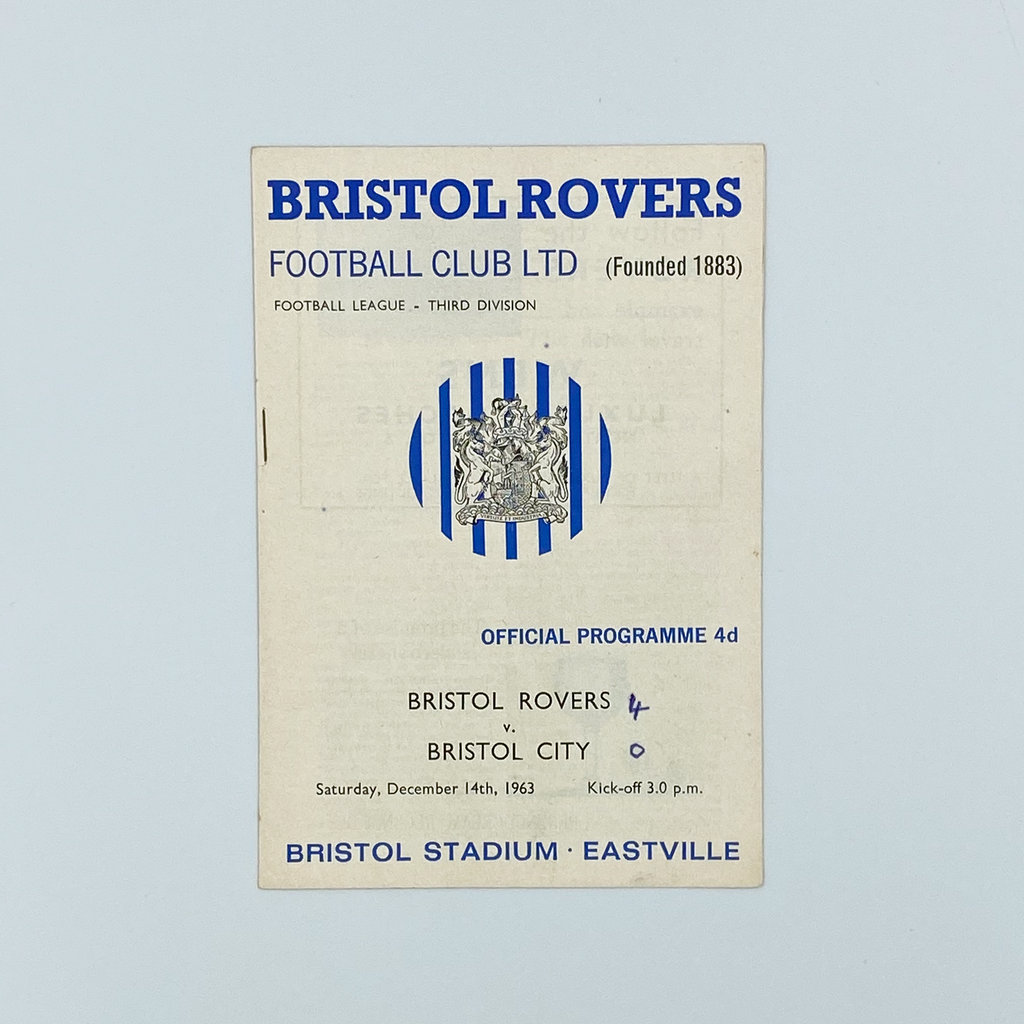 Bristol Rovers vs Bristol City Programme (14 December, 1963)