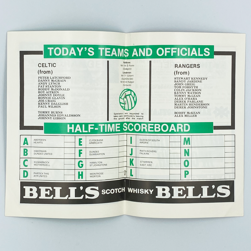 Celtic vs Rangers Programme (3 January, 1977)