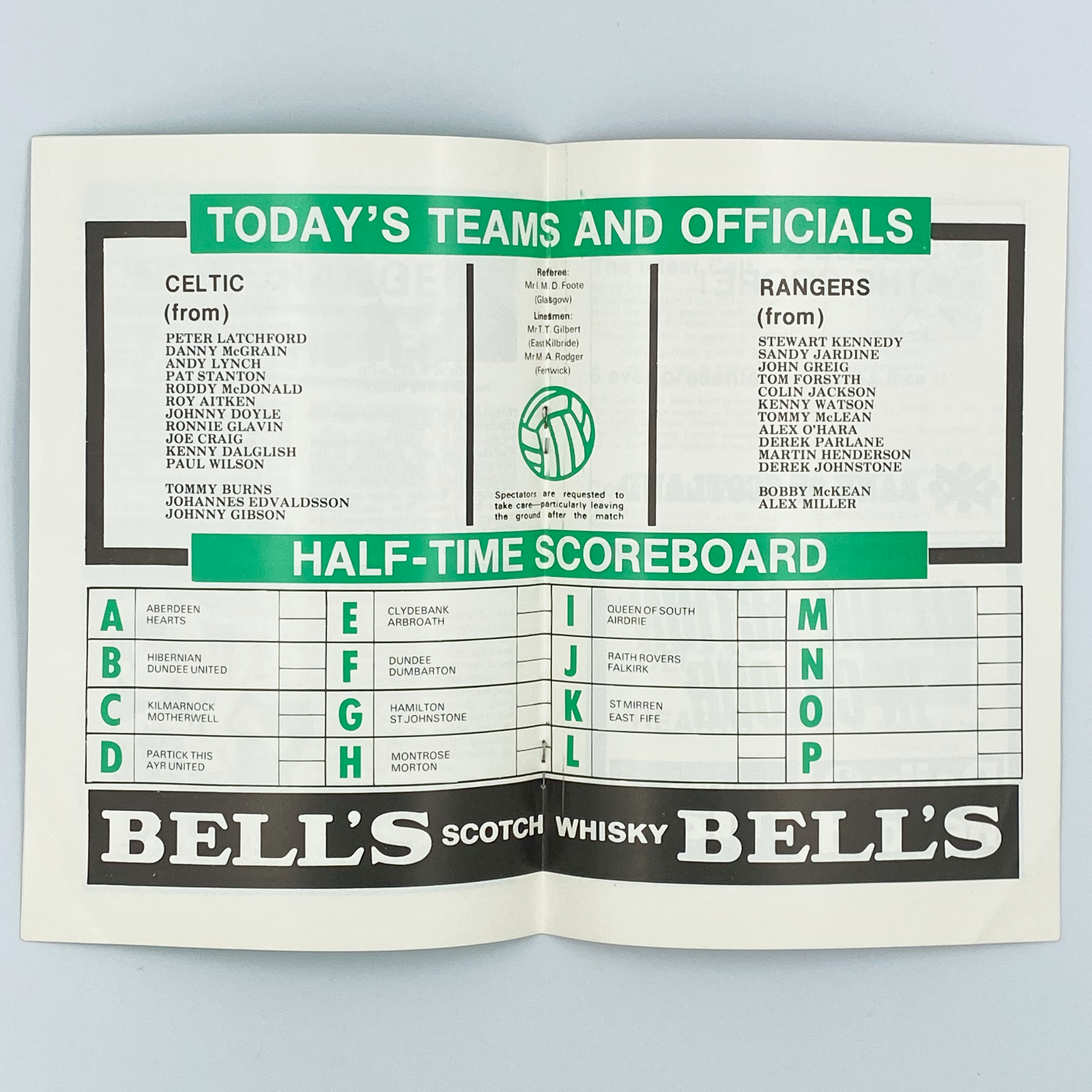 Celtic vs Rangers Programme (3 January, 1977)