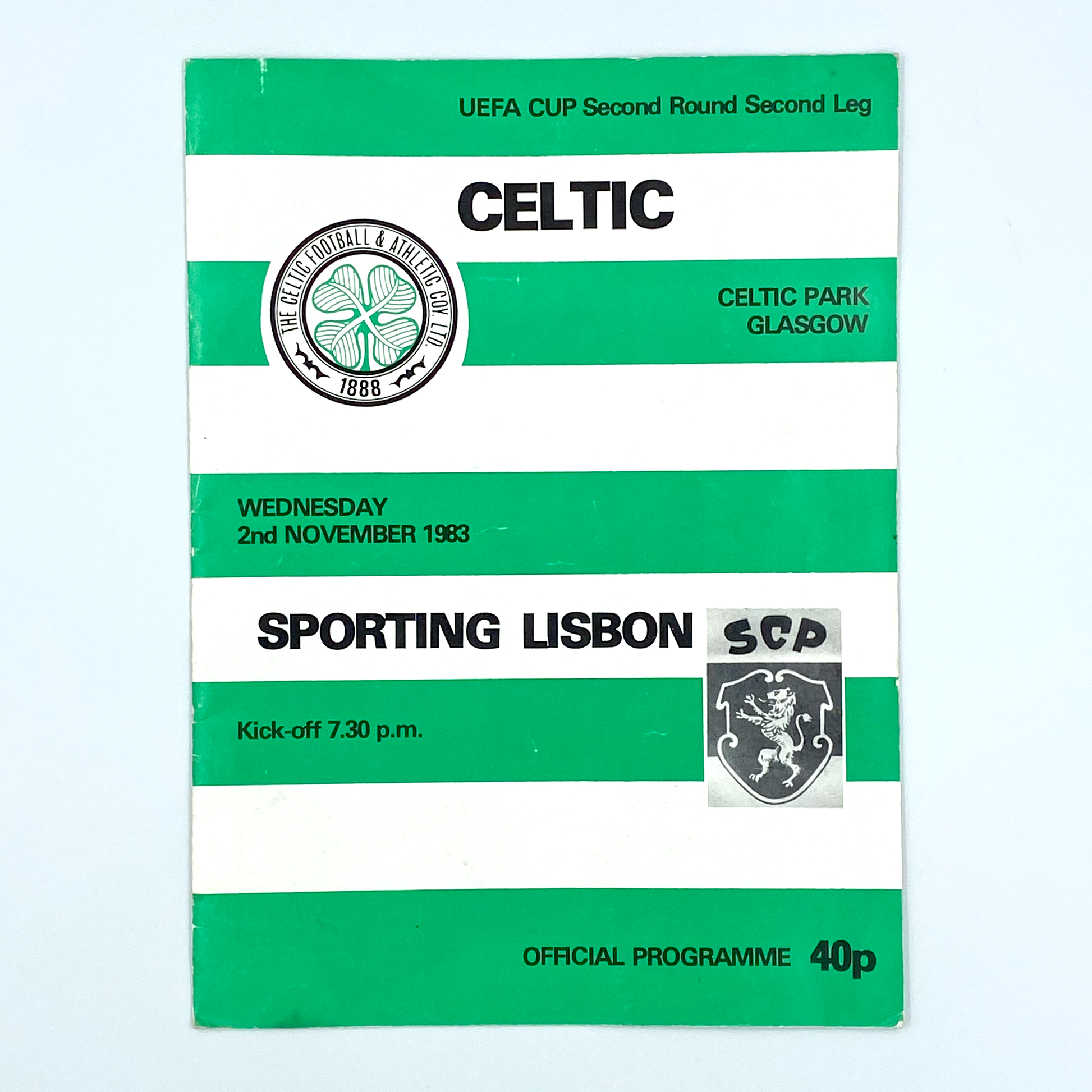 Celtic vs Sporting CP Programme (2 November, 1983)