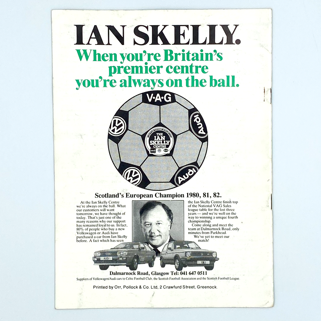 Celtic vs Sporting CP Programme (2 November, 1983)