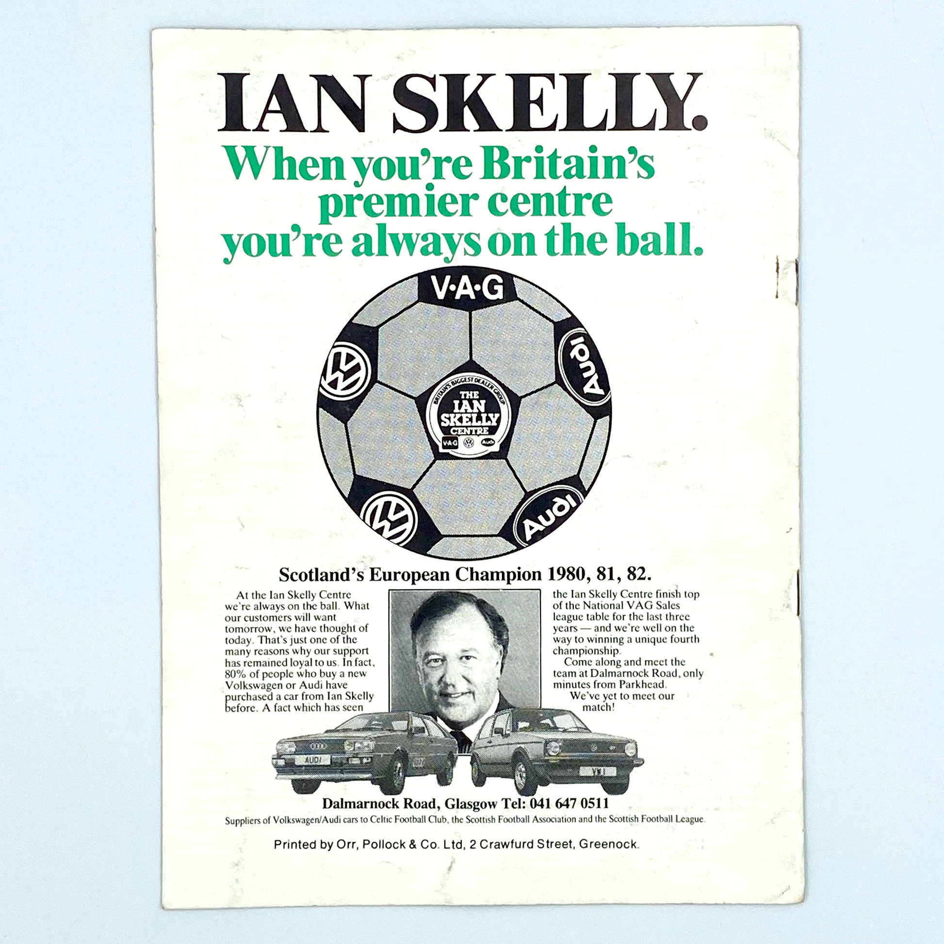 Celtic vs Sporting CP Programme (2 November, 1983)