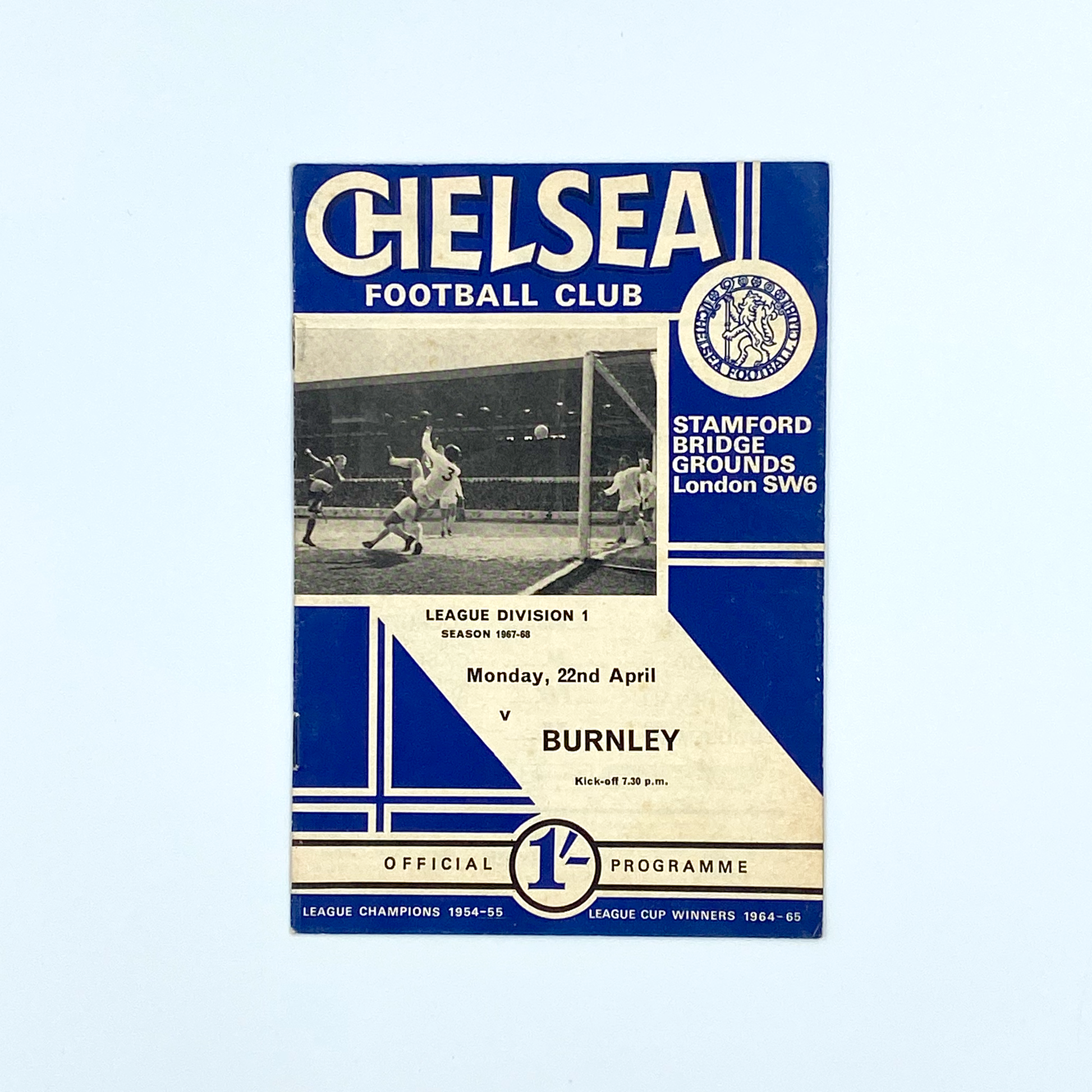 Chelsea vs Burnley Programme (22 April, 1968)
