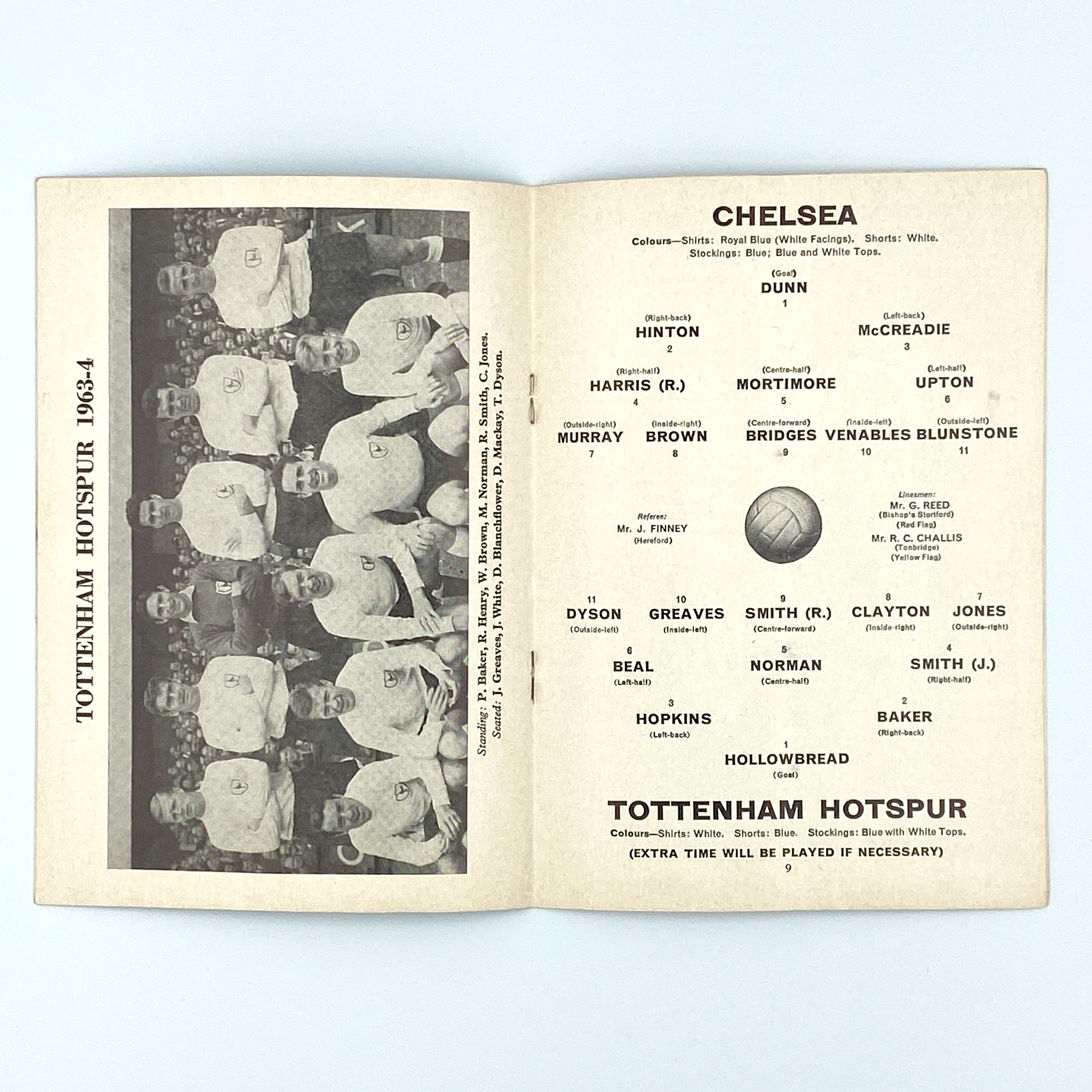 Chelsea vs Tottenham Hotspur Programme (8 January, 1964)