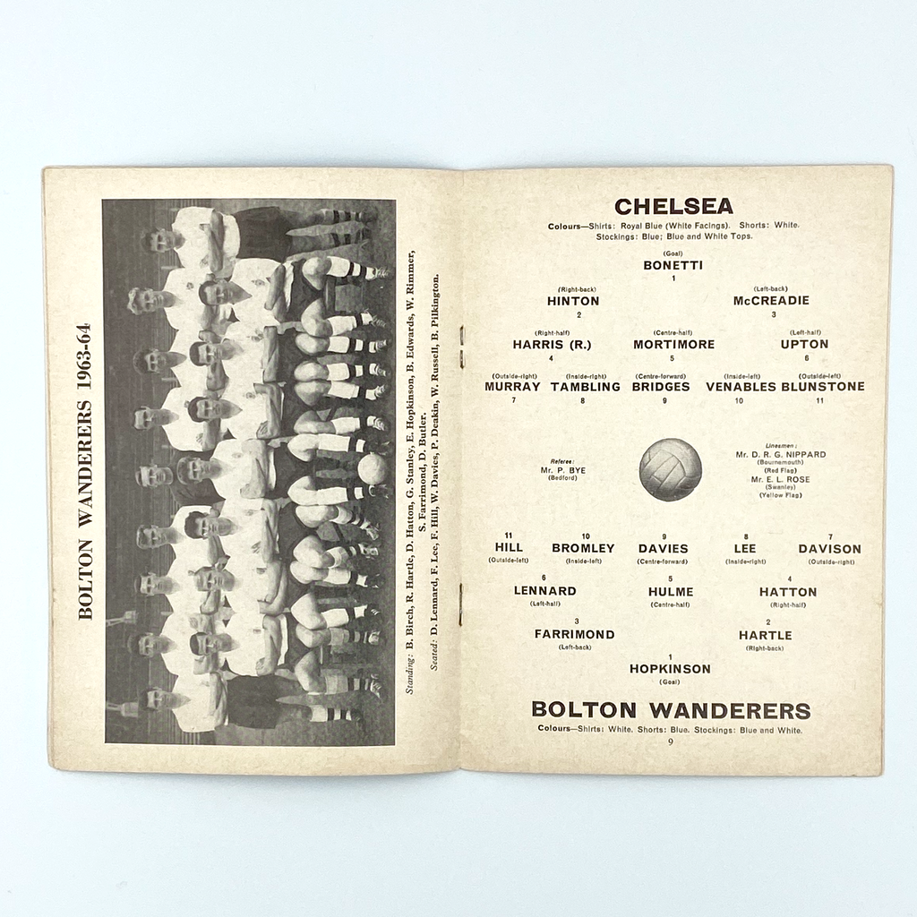 Chelsea vs Bolton Wanderers Programme (30 November, 1963)