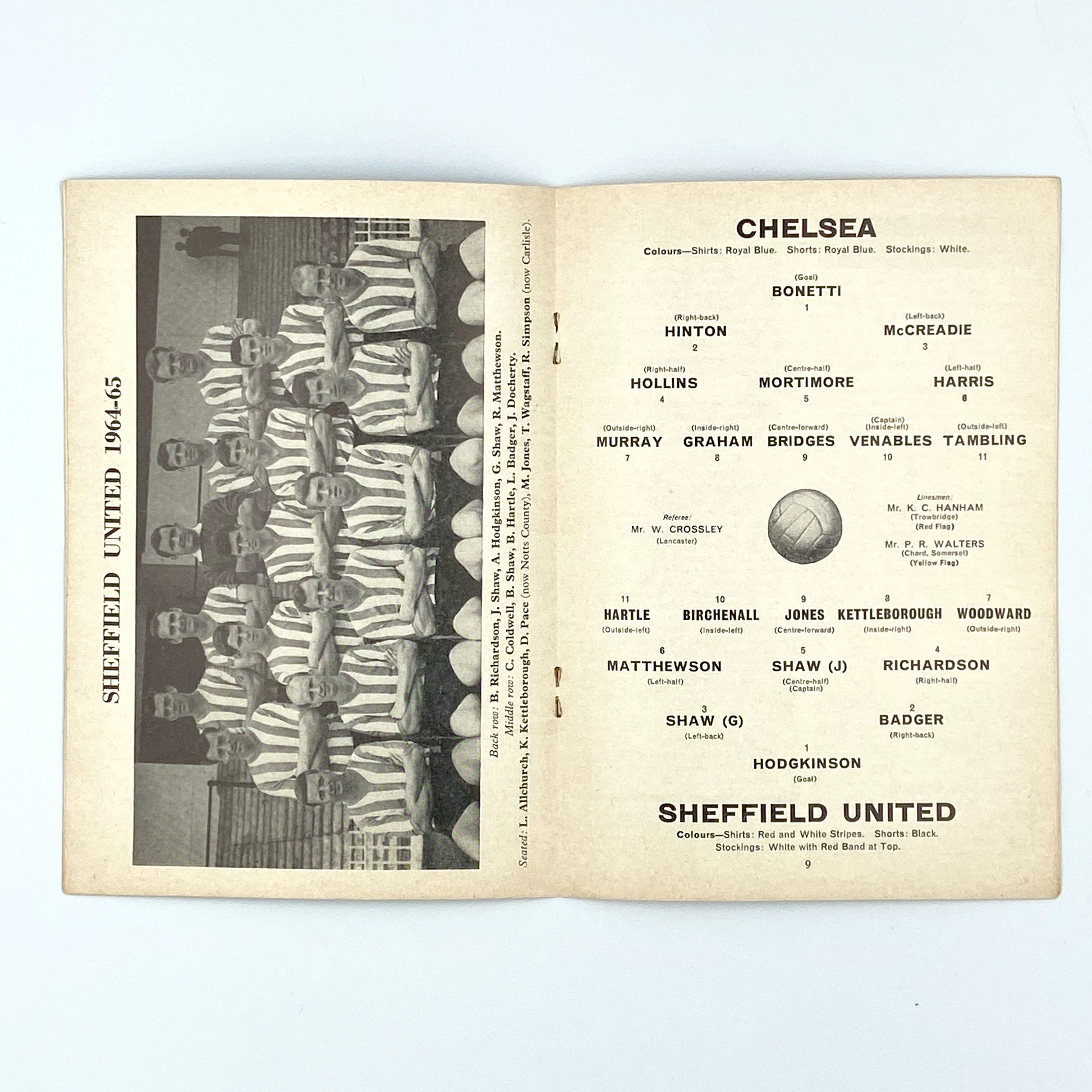 Chelsea vs Sheffield United Programme (20 March, 1965)