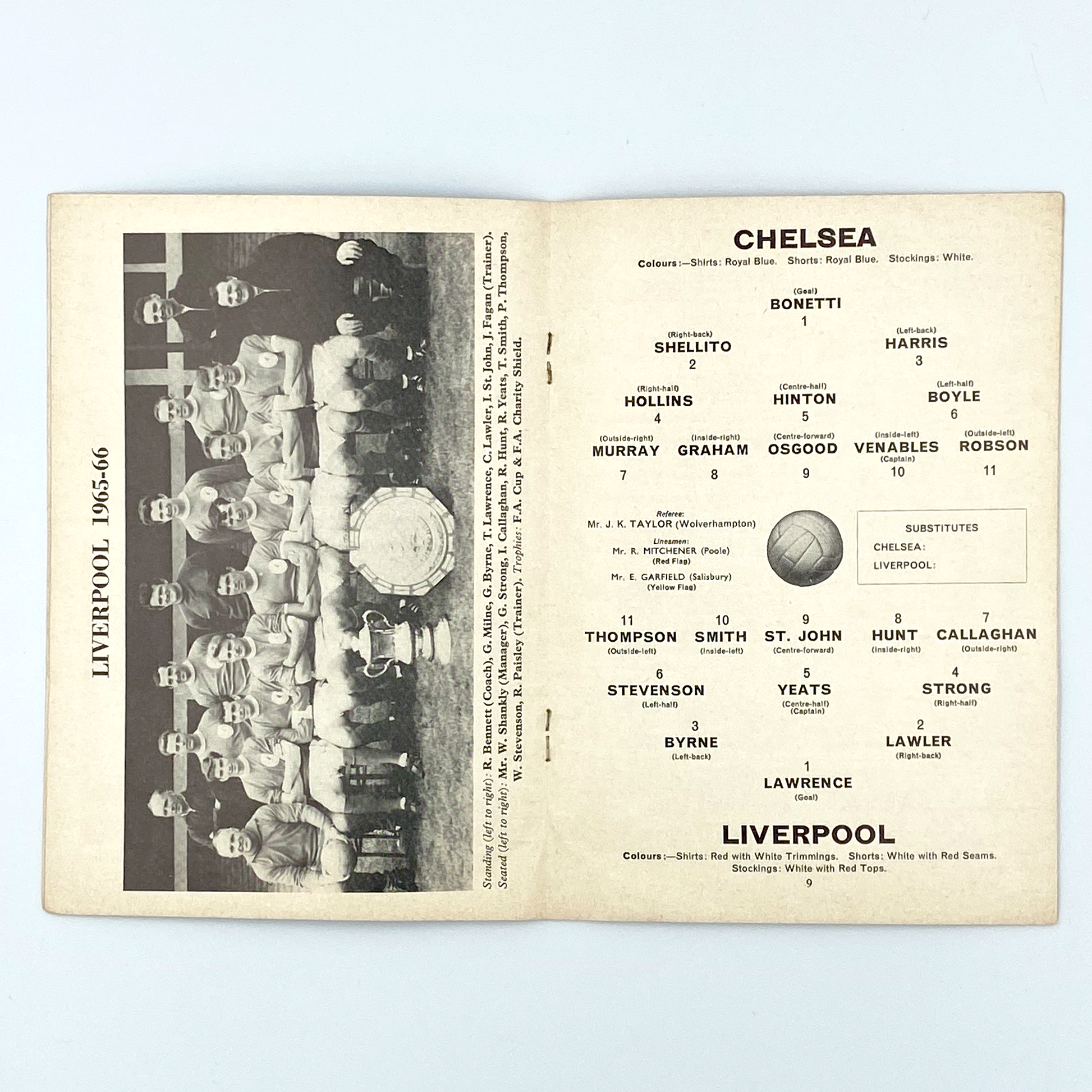 Chelsea vs Liverpool Programme (4 December, 1965)