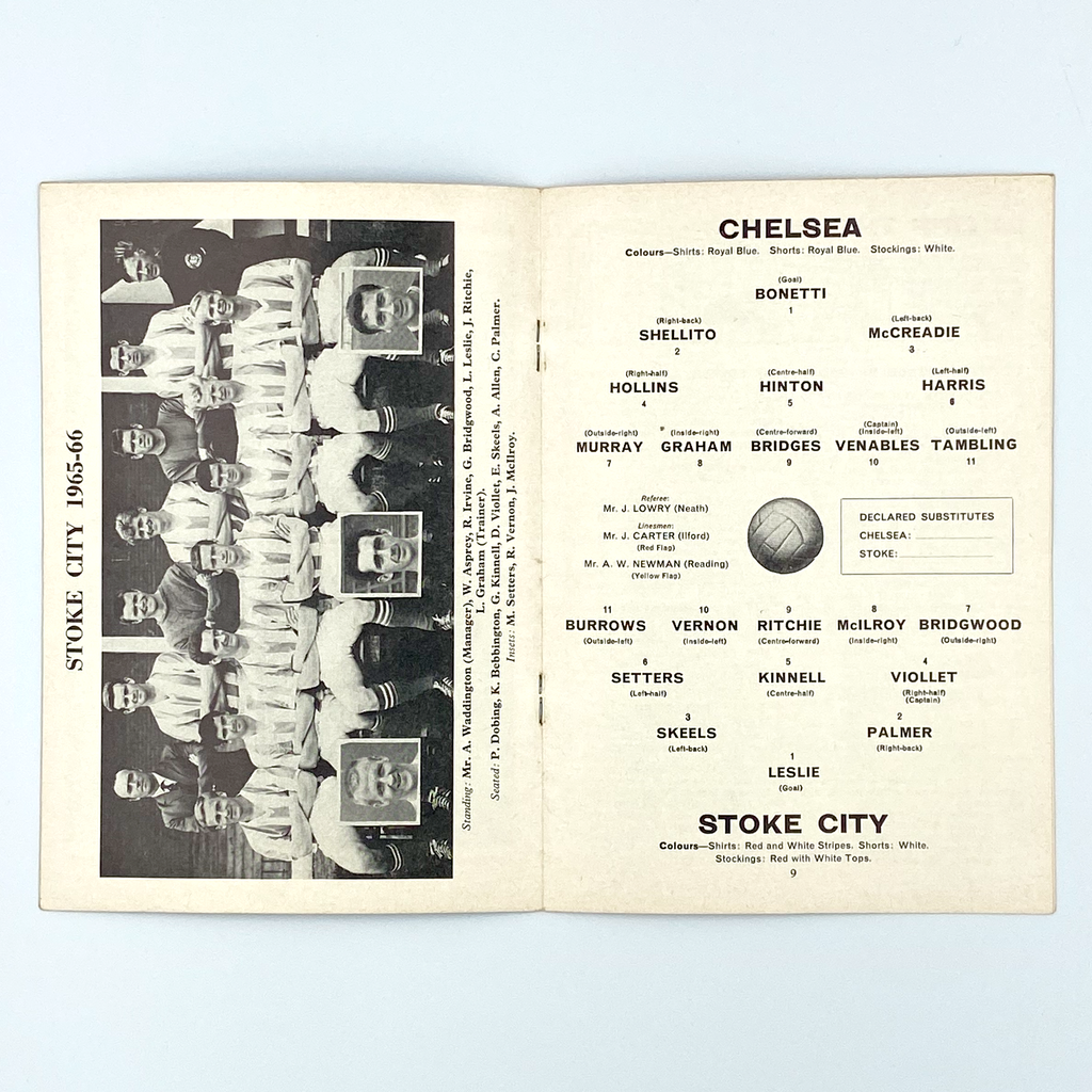 Chelsea vs Stoke City Programme (1 September, 1965)