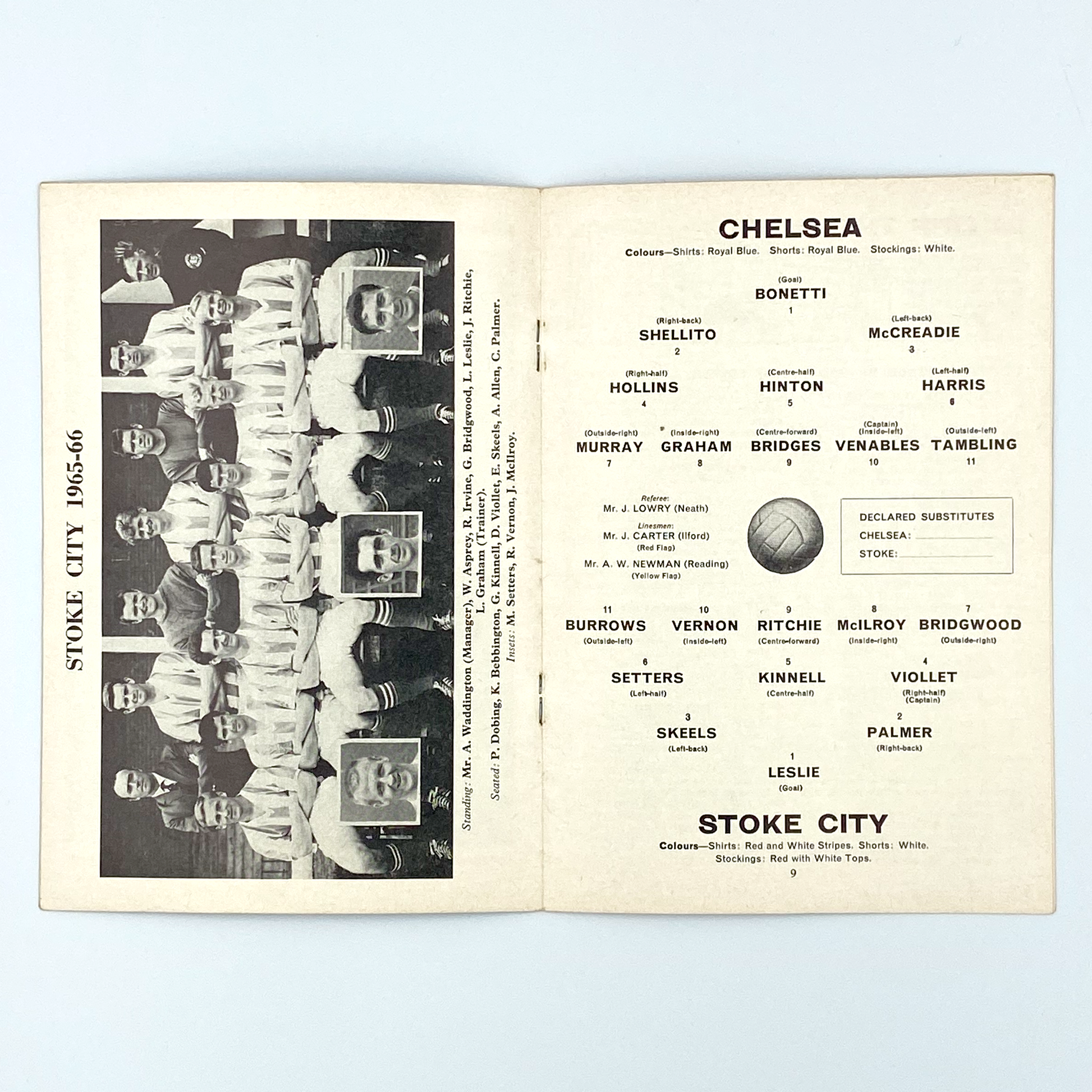 Chelsea vs Stoke City Programme (1 September, 1965)