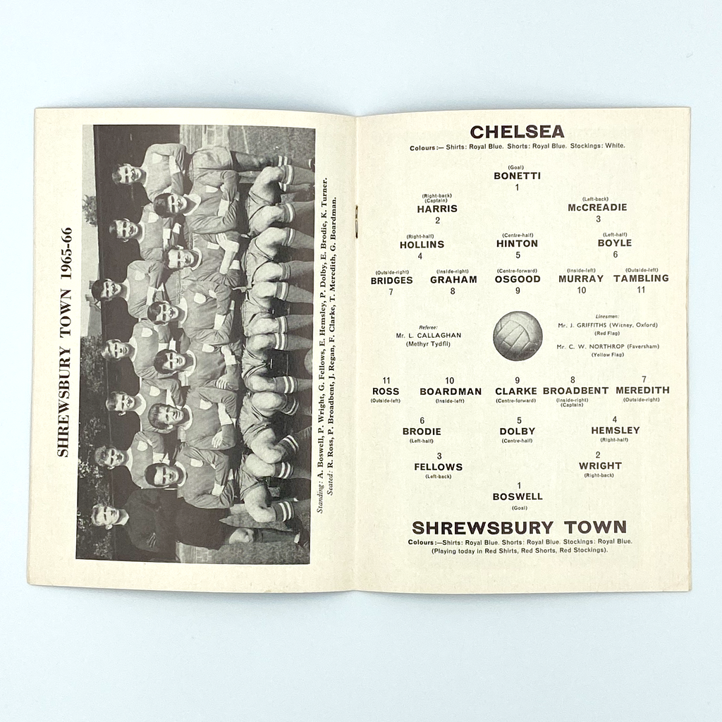 Chelsea vs Shrewsbury Town Programme (5 March, 1966)