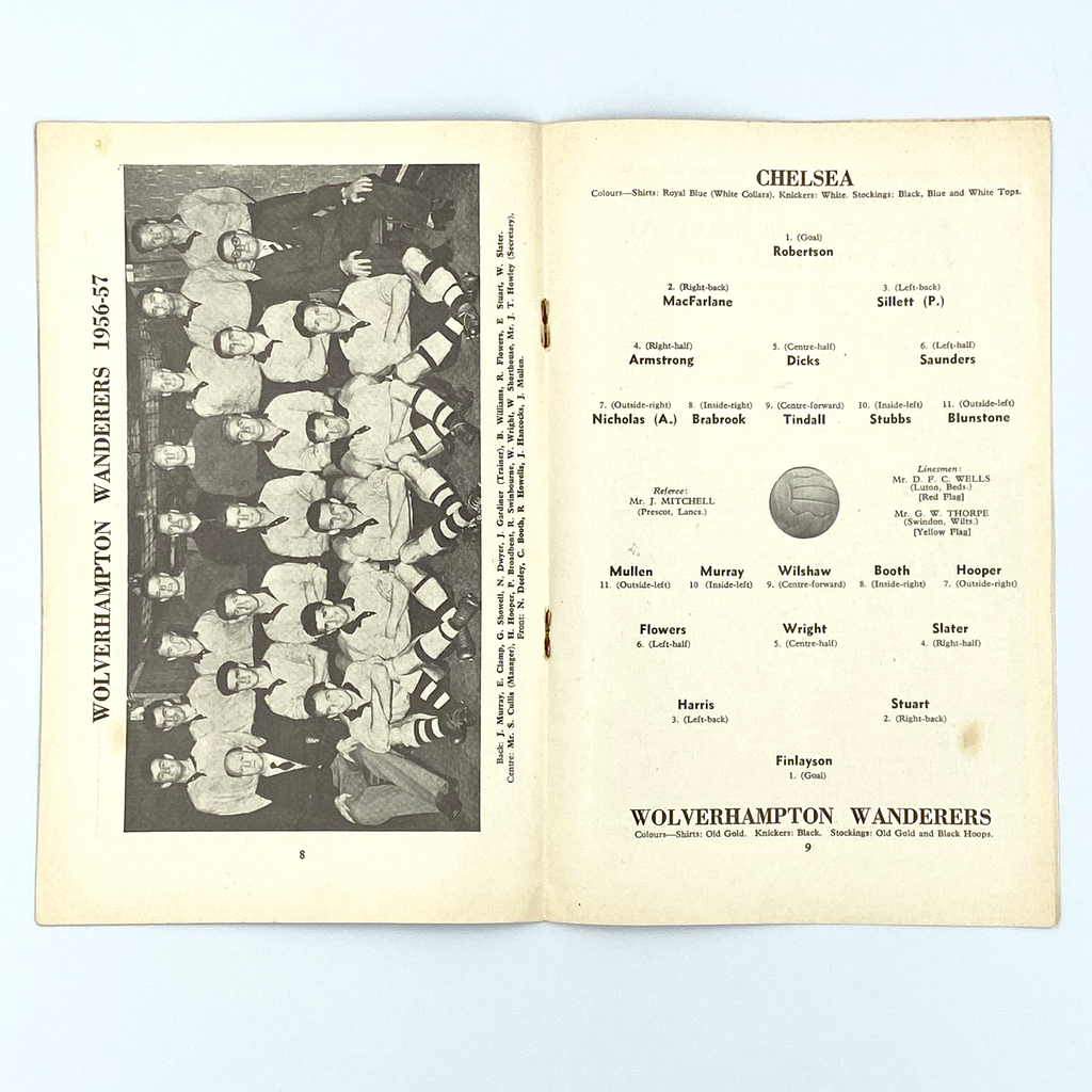 Chelsea vs Wolverhampton Wanderers Programme (20 October, 1956)