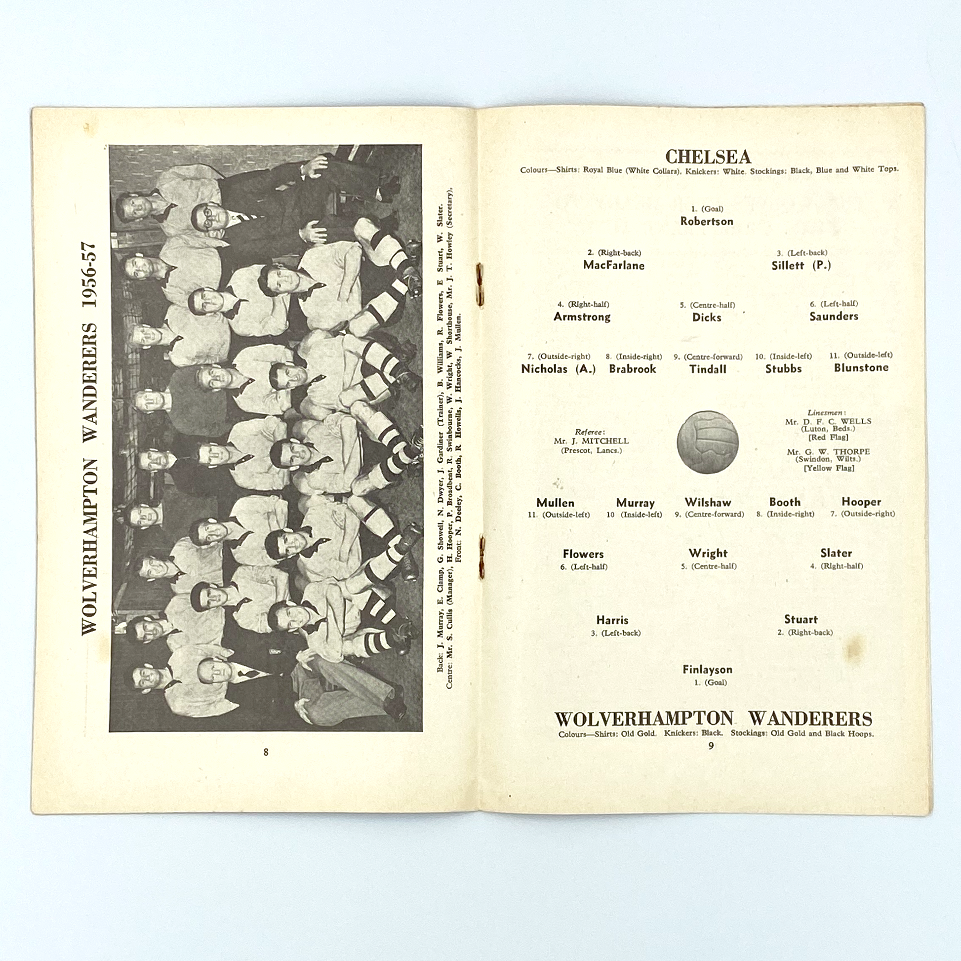 Chelsea vs Wolverhampton Wanderers Programme (20 October, 1956)