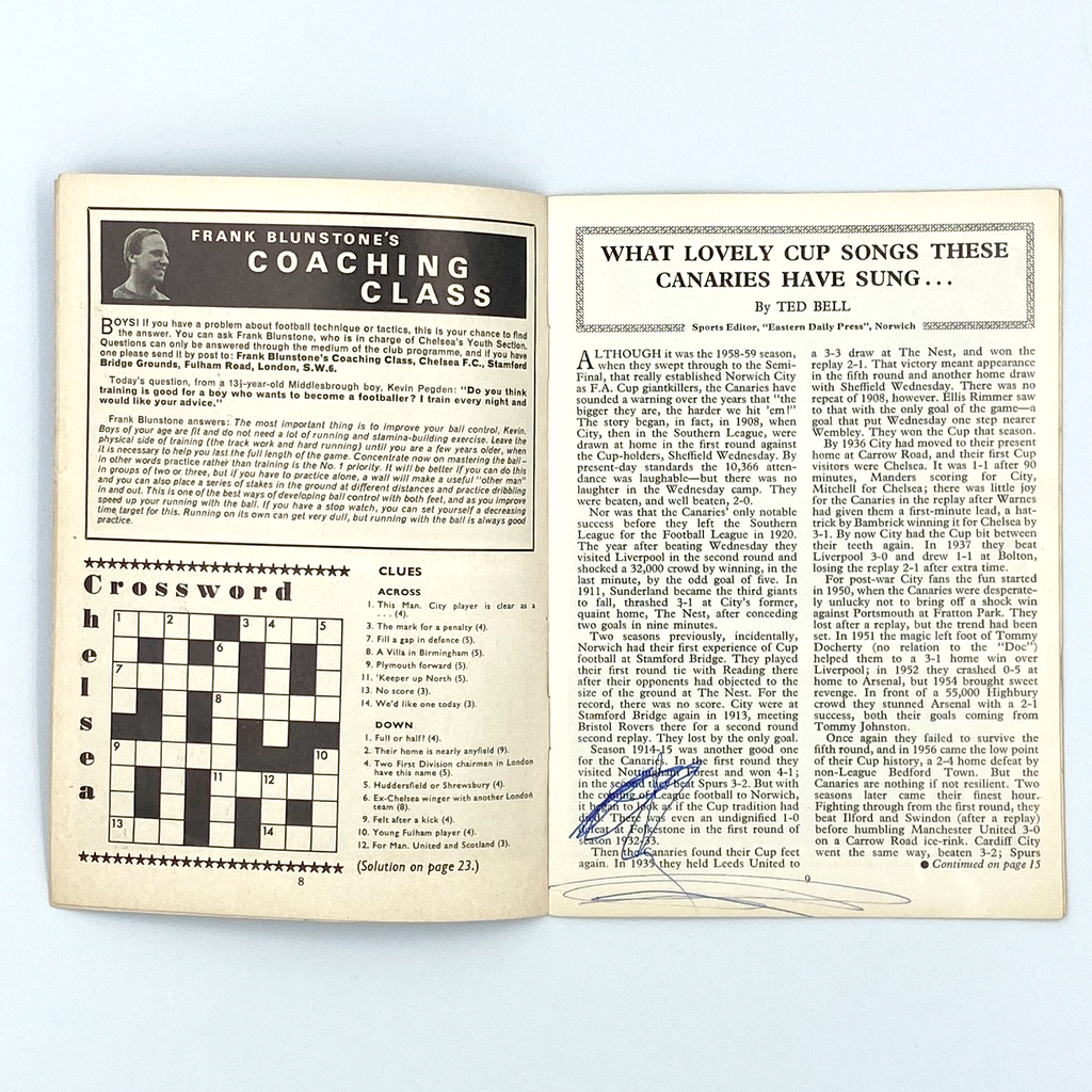 Chelsea vs Norwich City Programme (17 February, 1968)